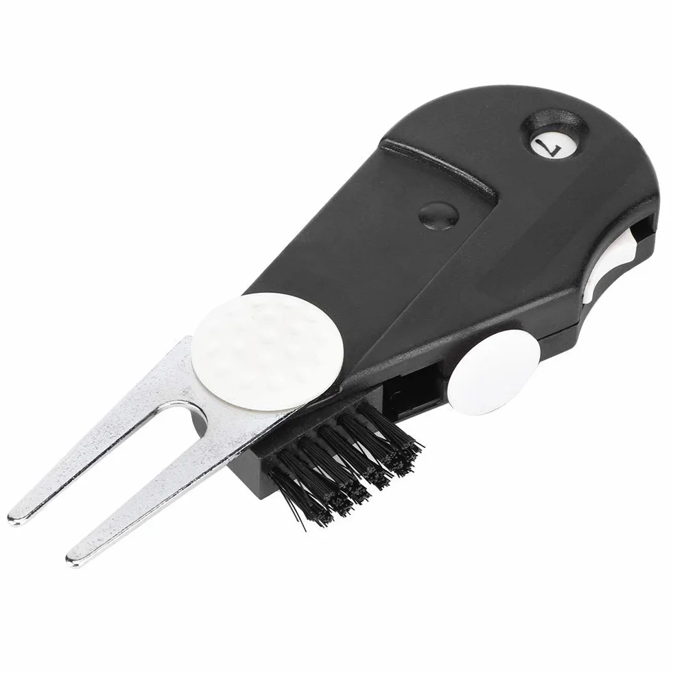 Agatige Golf Divot Tool Marcador Multifunción Pelotas Golf Diapasón Contador Golpes Pinza Cinturón