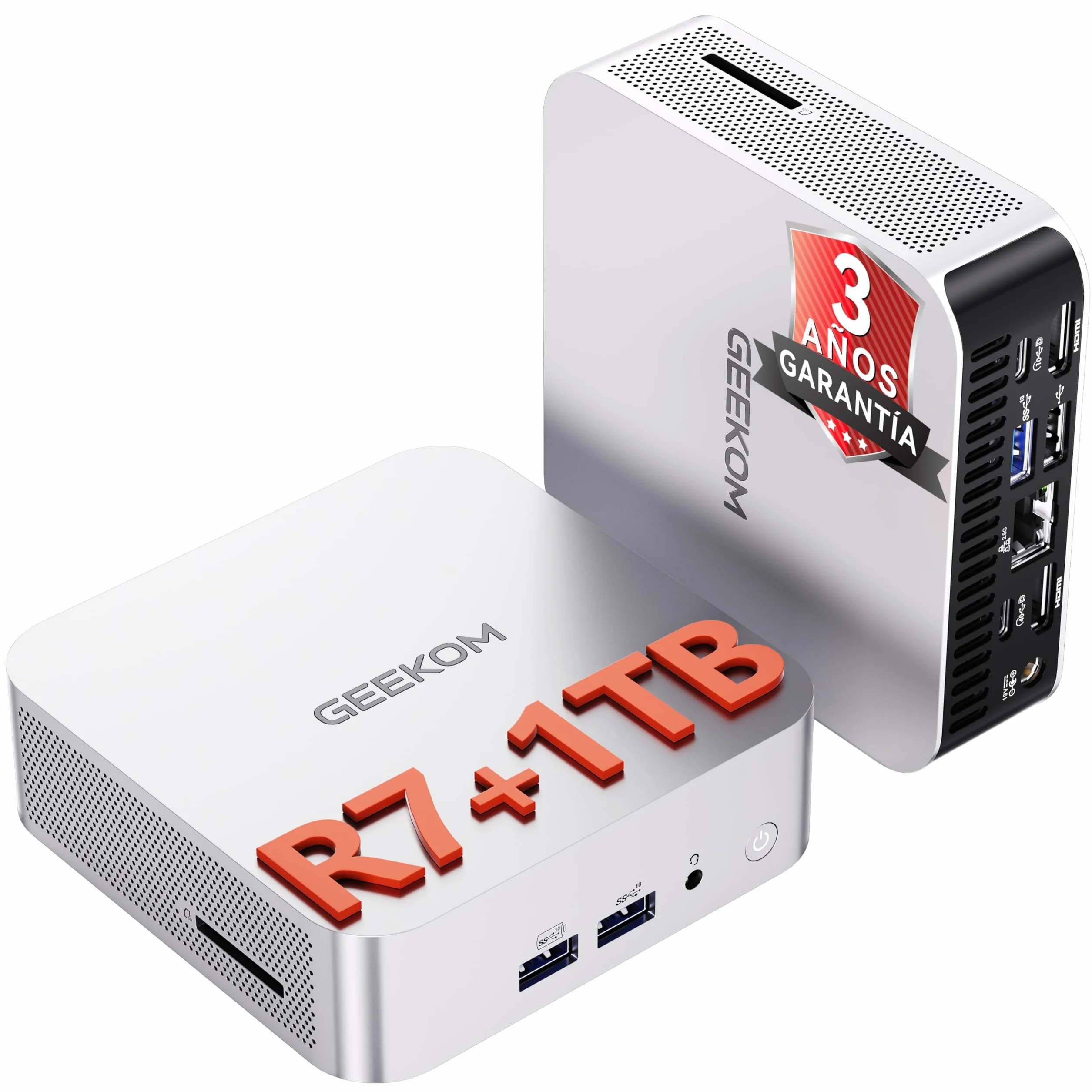 GEEKOM A6 Mini PC con AMD Ryzen 7 6800H, 16GB DDR5, 1TB SSD, Radeon 680M, Windows 11 Pro, USB4, LAN 2.5Gbps