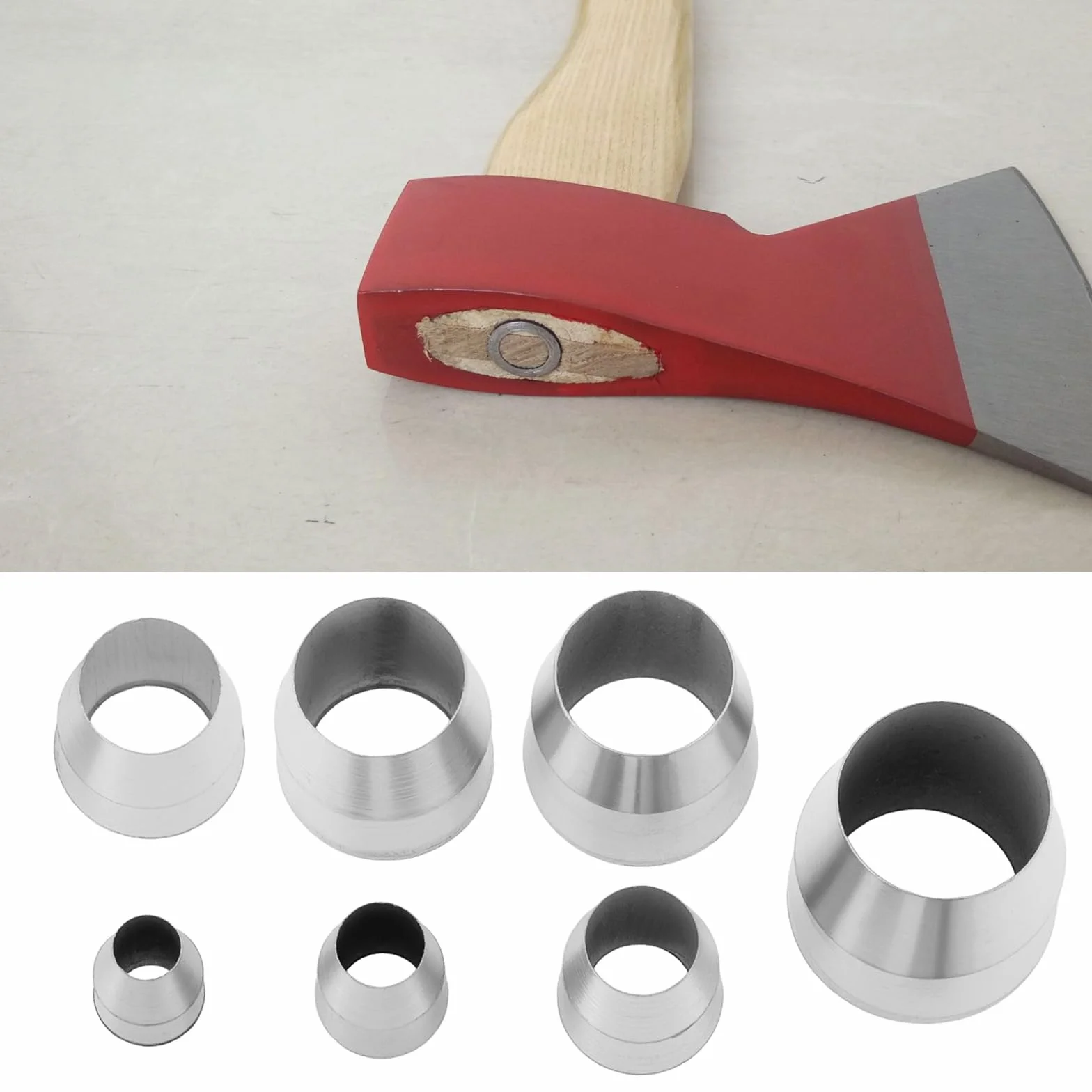 21 Cuñas Redondas para Mango de Hacha Cuñas de Metal para Hacha Martillo Maza Y Mango de Hacha (8 Mm 10 Mm 12 Mm 13 Mm 16 Mm 18 Mm Y 19 Mm)