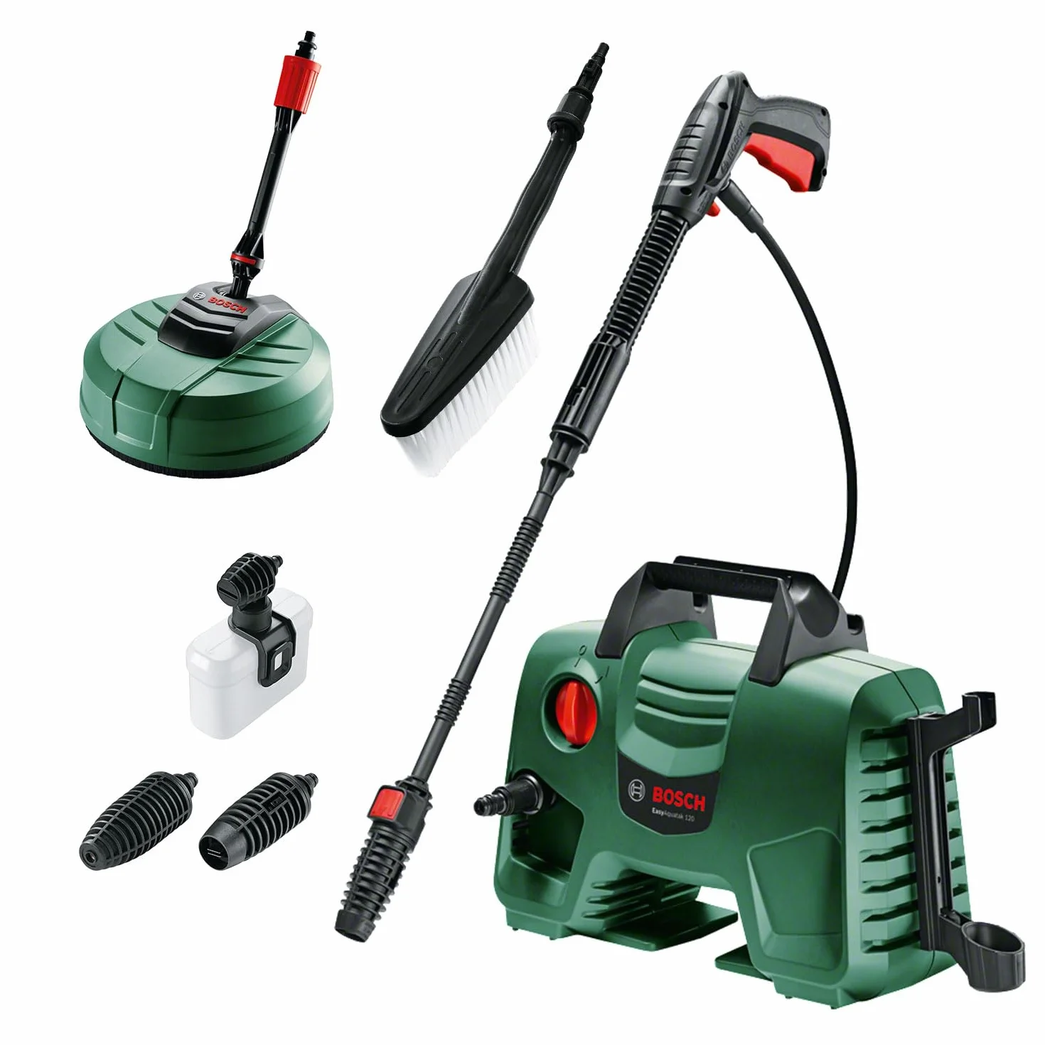 Bosch Hidrolimpiadora de Alta presión EasyAquatak 120 (1500 W, Kit para hogar y para Coche Incluido, caudal máx.: 350 l/h, en Caja)