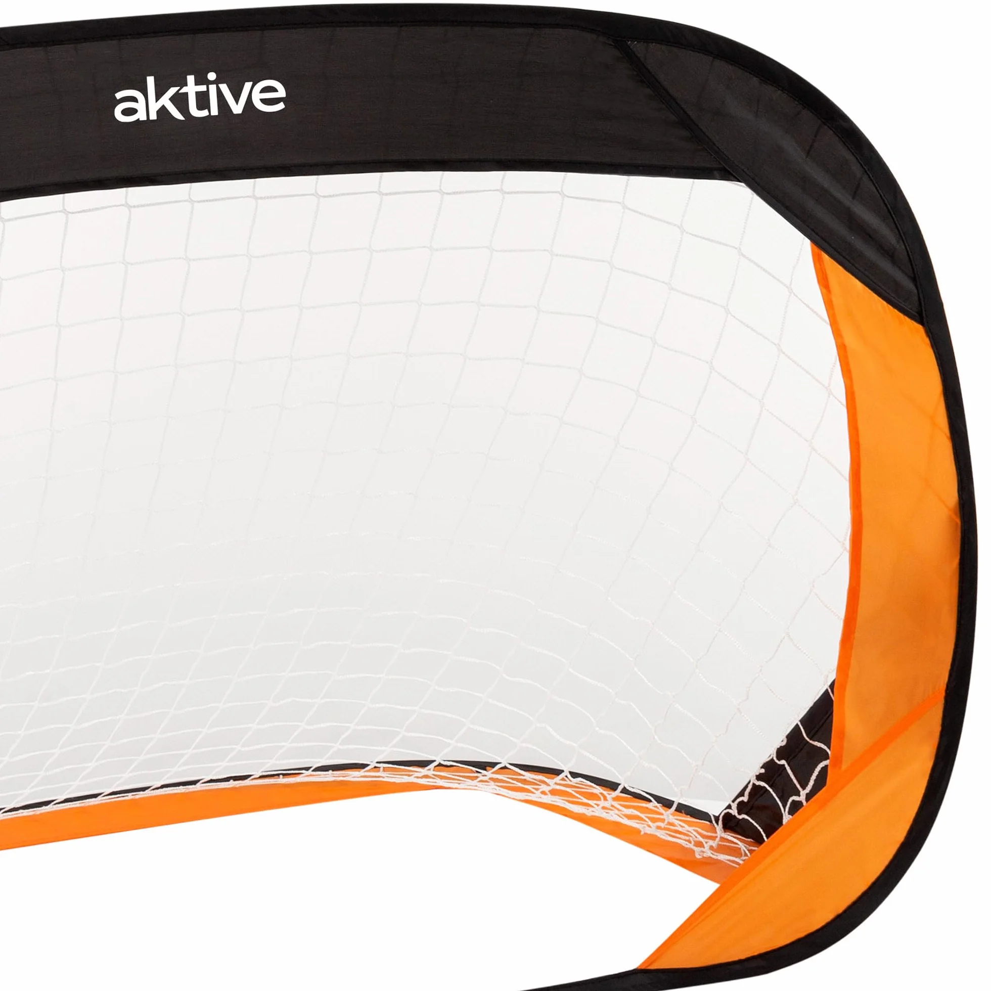 AKTIVE Set 2 plegables porterías de fútbol para niños 120x80x80 cm negro naranja