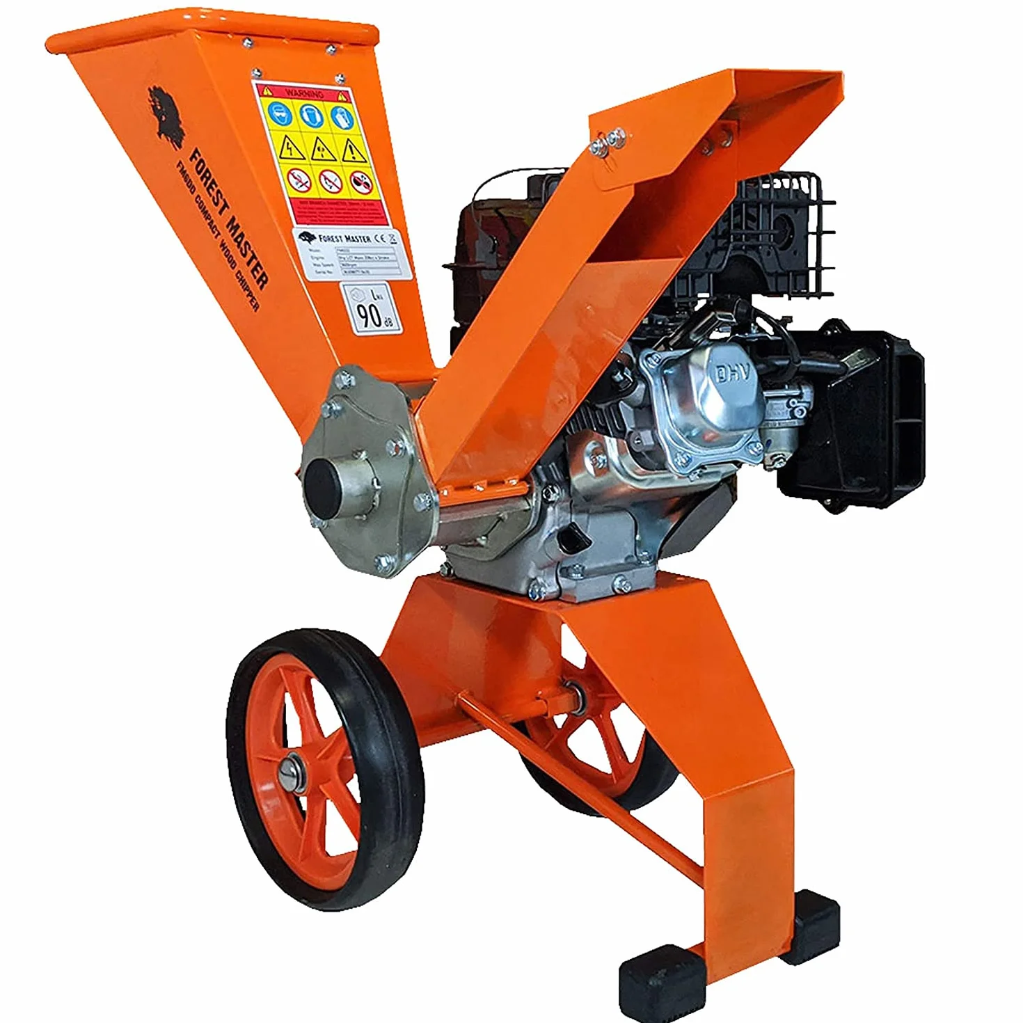 Forest Master FM6DD Trituradora de jardín de Madera con Motor de Gasolina de 4 Tiempos, 6 HP, Naranja