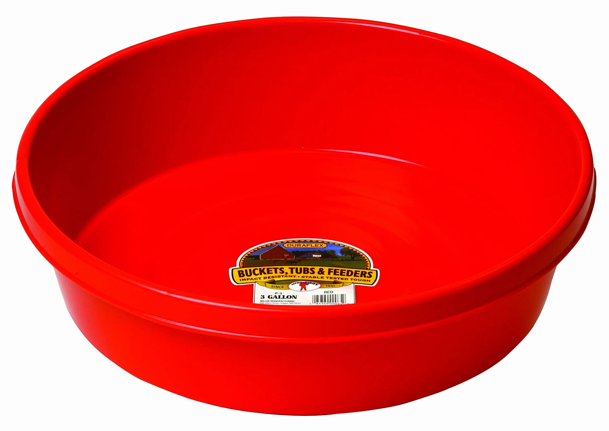 Little Giant Poco Gigante p3red Dura-Flex Plastic Utilidad Cacerola, 3-Gallon, Rojo