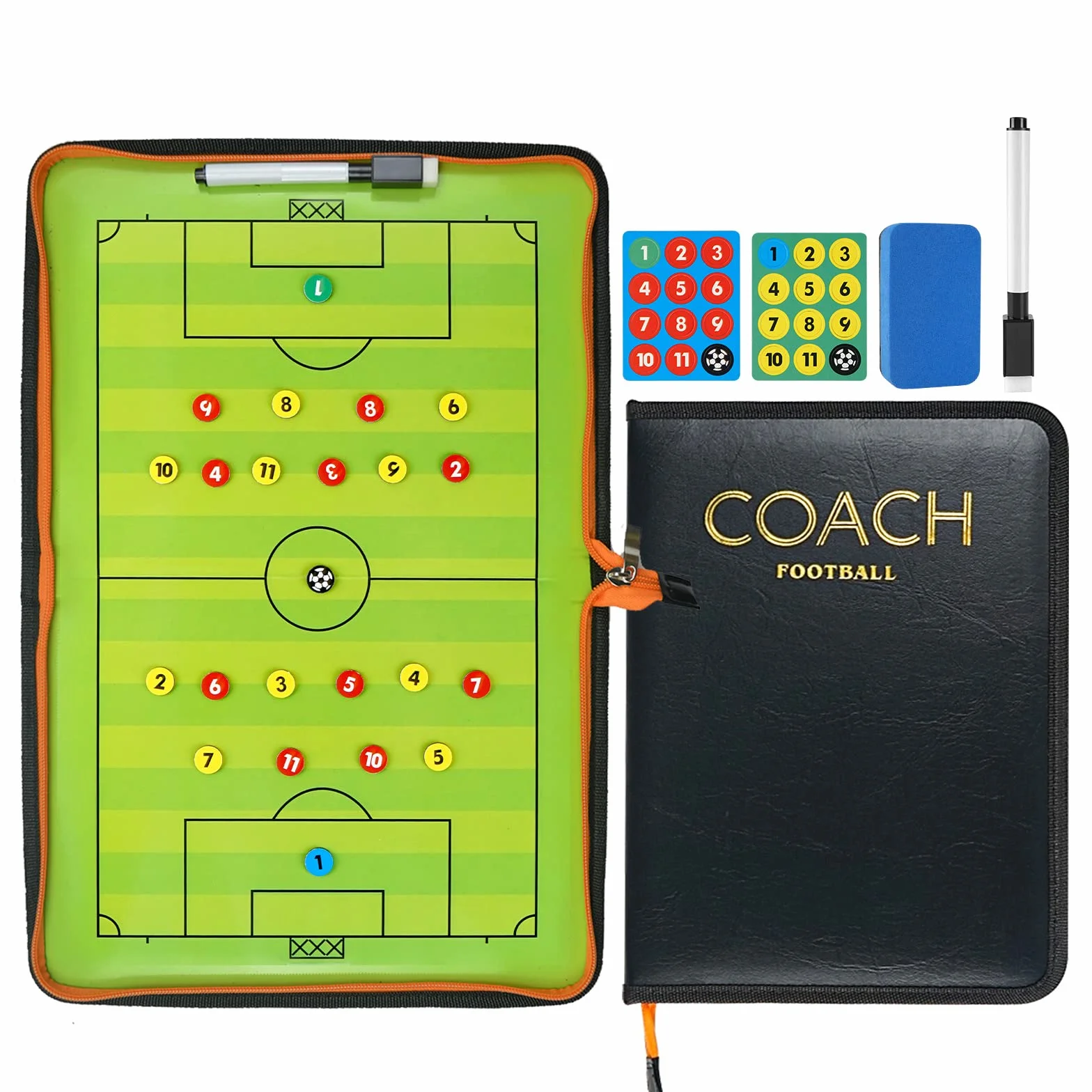 Pizarra Magnetica Futbol Entrenador con Imanes Lapiceros, Tablero de Tácticas de Fútbol para Entrenadores y Arbitros