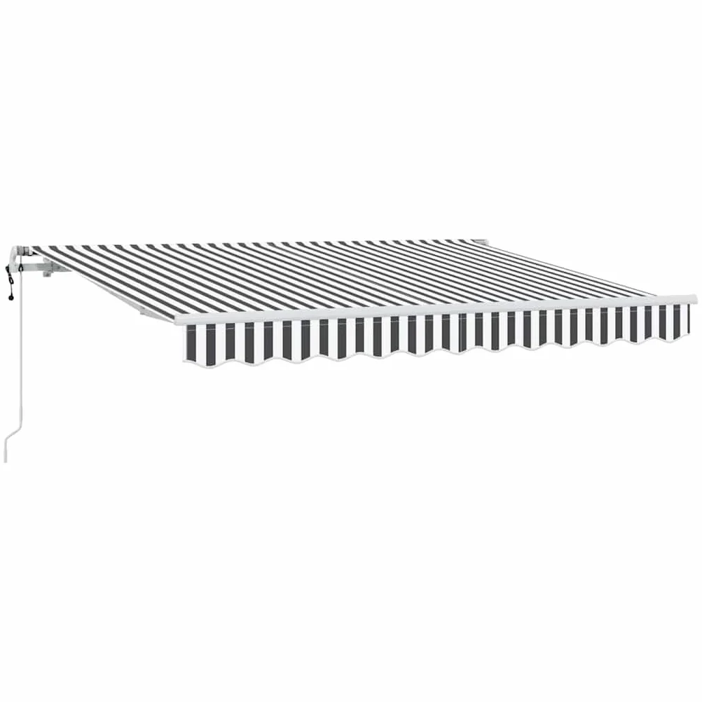 Toldo retráctil antracita 350 x 200 cm con mando a distancia – Toldo eléctrico articulado con marco de aluminio y funda de tela para jardín, terraza y patio