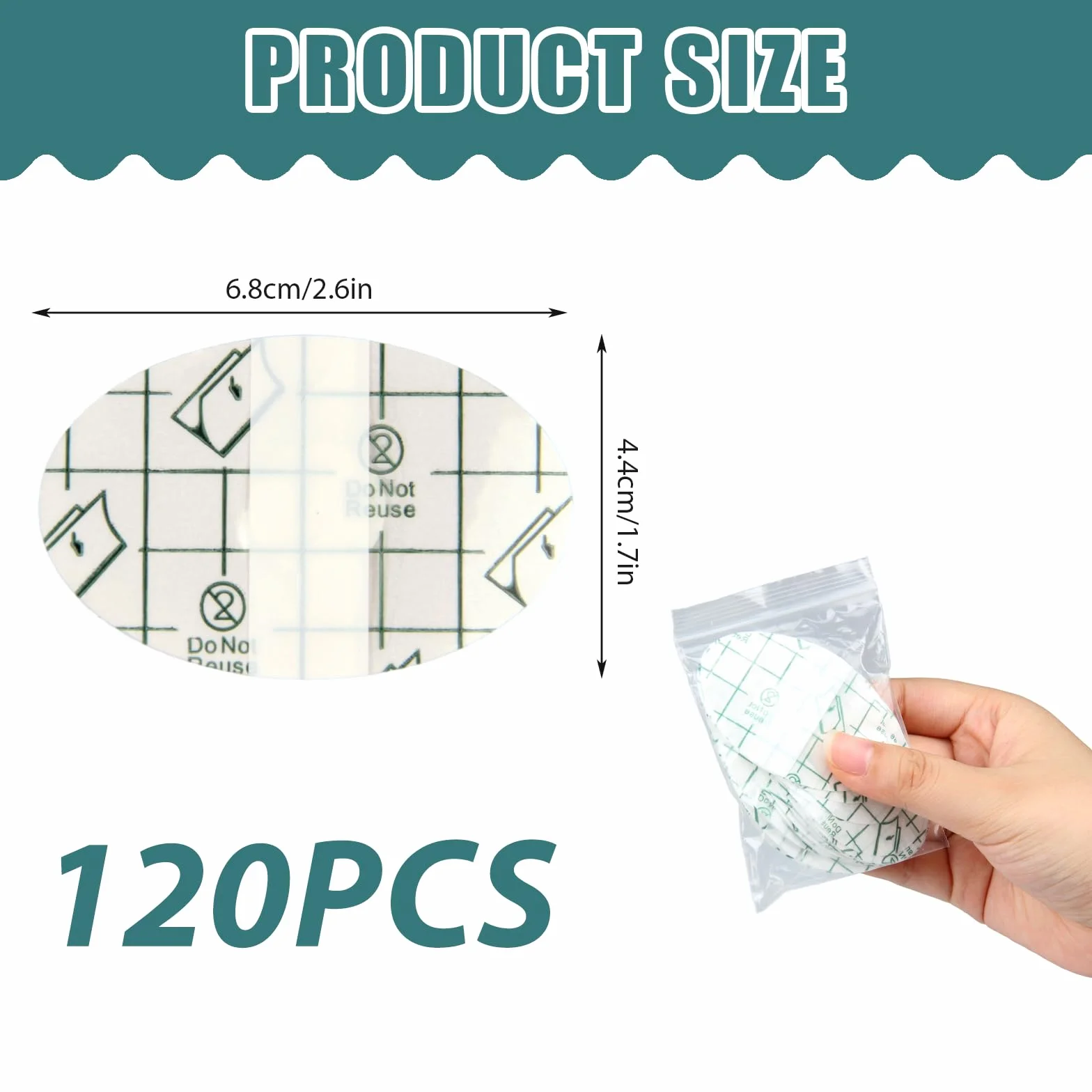 Oreja de piscina infantil, 120 unidades, pegatinas impermeables para orejas de bebé, parches adhesivos desechables