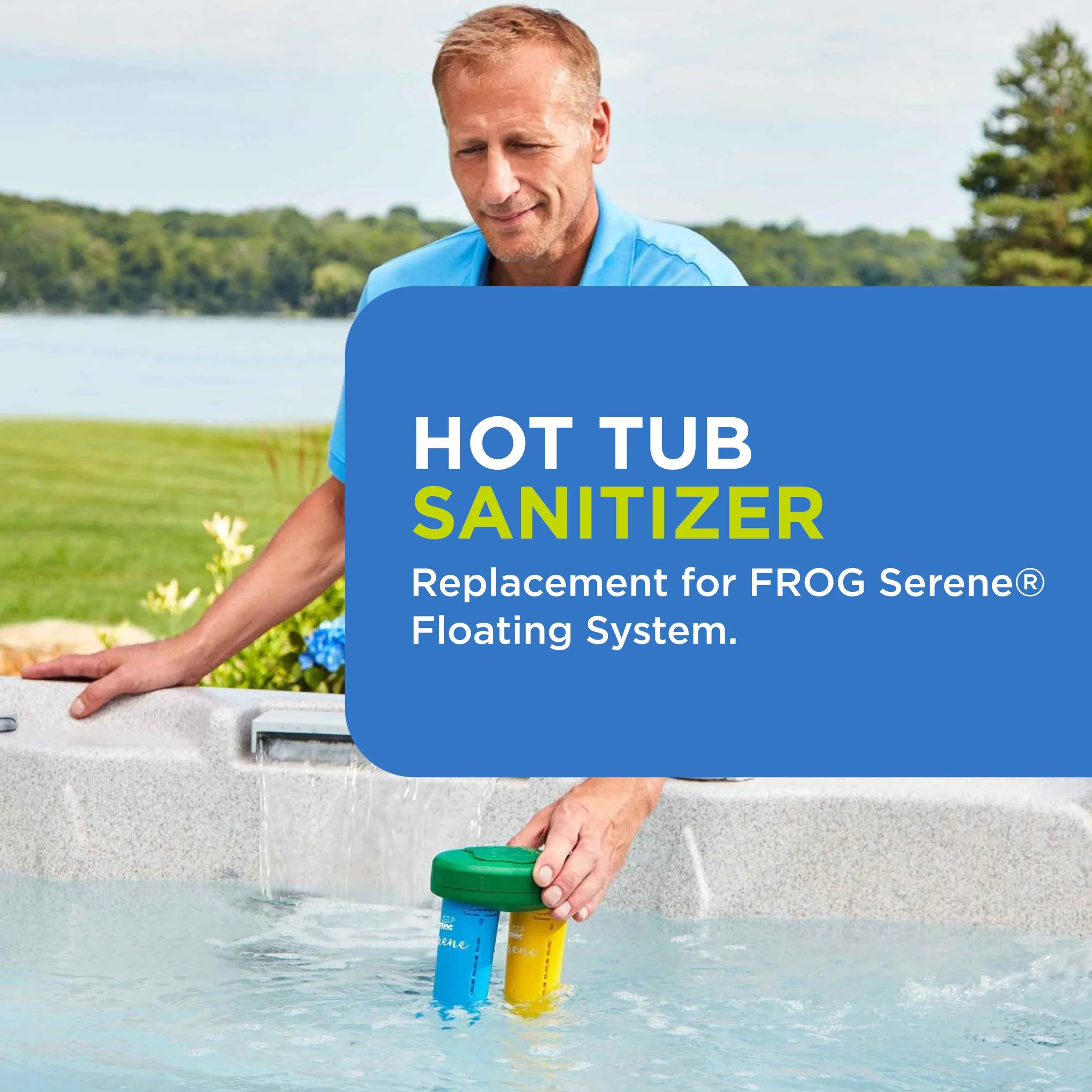 FROG Serene - Kit de cartucho de repuesto mineral y bromo para uso con el sistema de desinfección flotante FROG Serene, precargado para un mantenimiento rápido y fácil de la bañera de hidromasaje