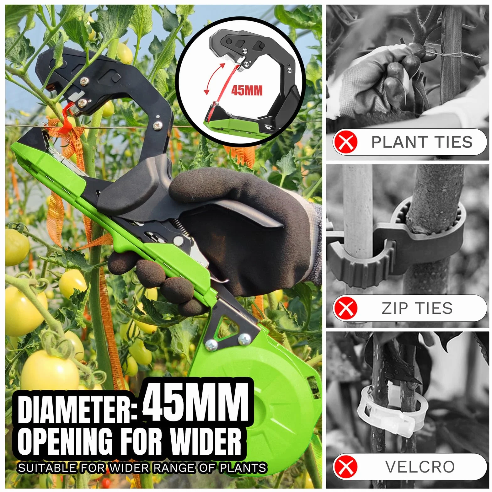 SWANSOFT Maquina para Atar Tomates, 420g Herramienta de Cinta de Jardín para Atar Ramas de Plantas, Viñedo Pepino UVA Fruta Vegetales, con 20 Rollos de Cinta y 10000 Grapas SW-8108G