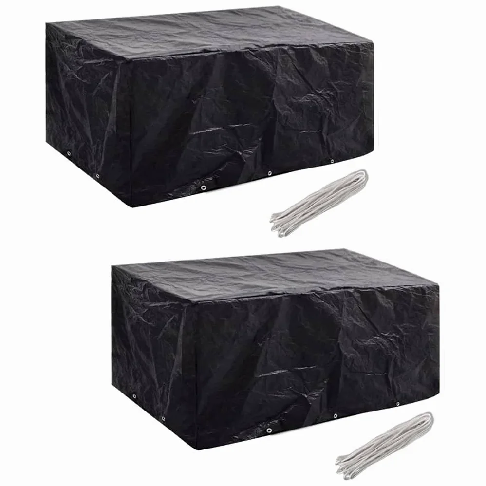 Funda protectora para muebles de jardín, 2 unidades, 240 x 140 cm, con 10 ojales, aluminio, impermeable, protección UV para mesa, silla, banco, salón, balcón, terraza, protección contra la