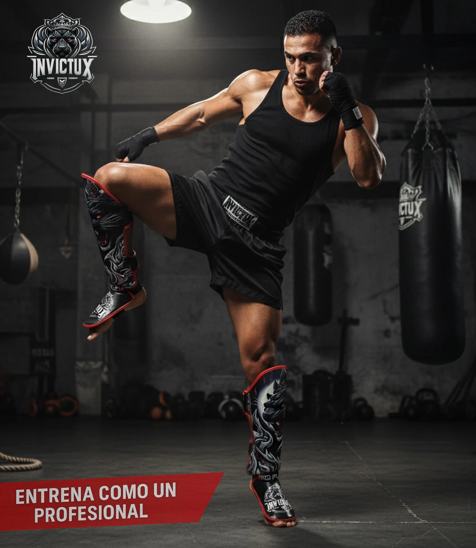 Espinilleras Kick Boxing MMA Muay Thai Tibiales Protección Espinillas Empeine Velcro Adulto Unisex