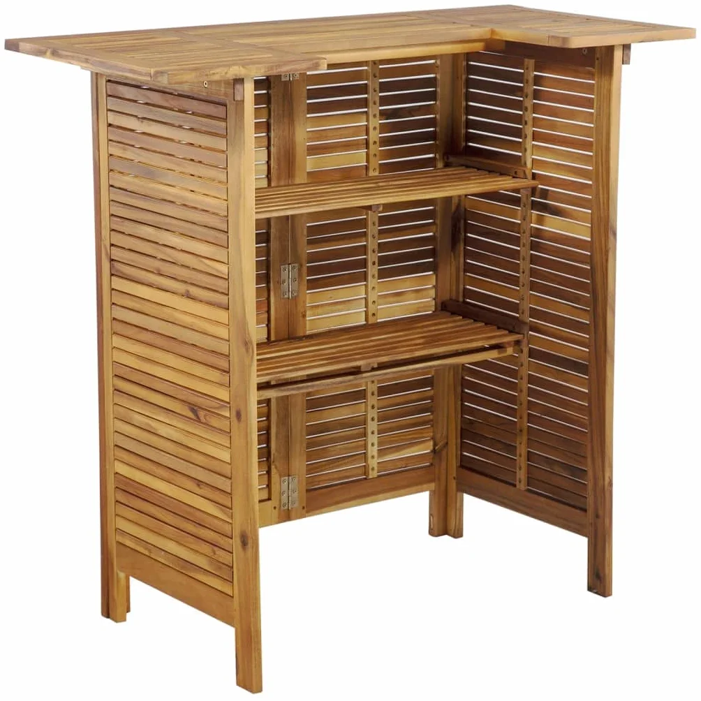 vidaXL Juego Muebles de Bar para Jardín 3 Piezas Mesa Silla Asiento Butaca Taburete Pub Bistró Comedor Patio Desayuno Madera Maciza de Acacia
