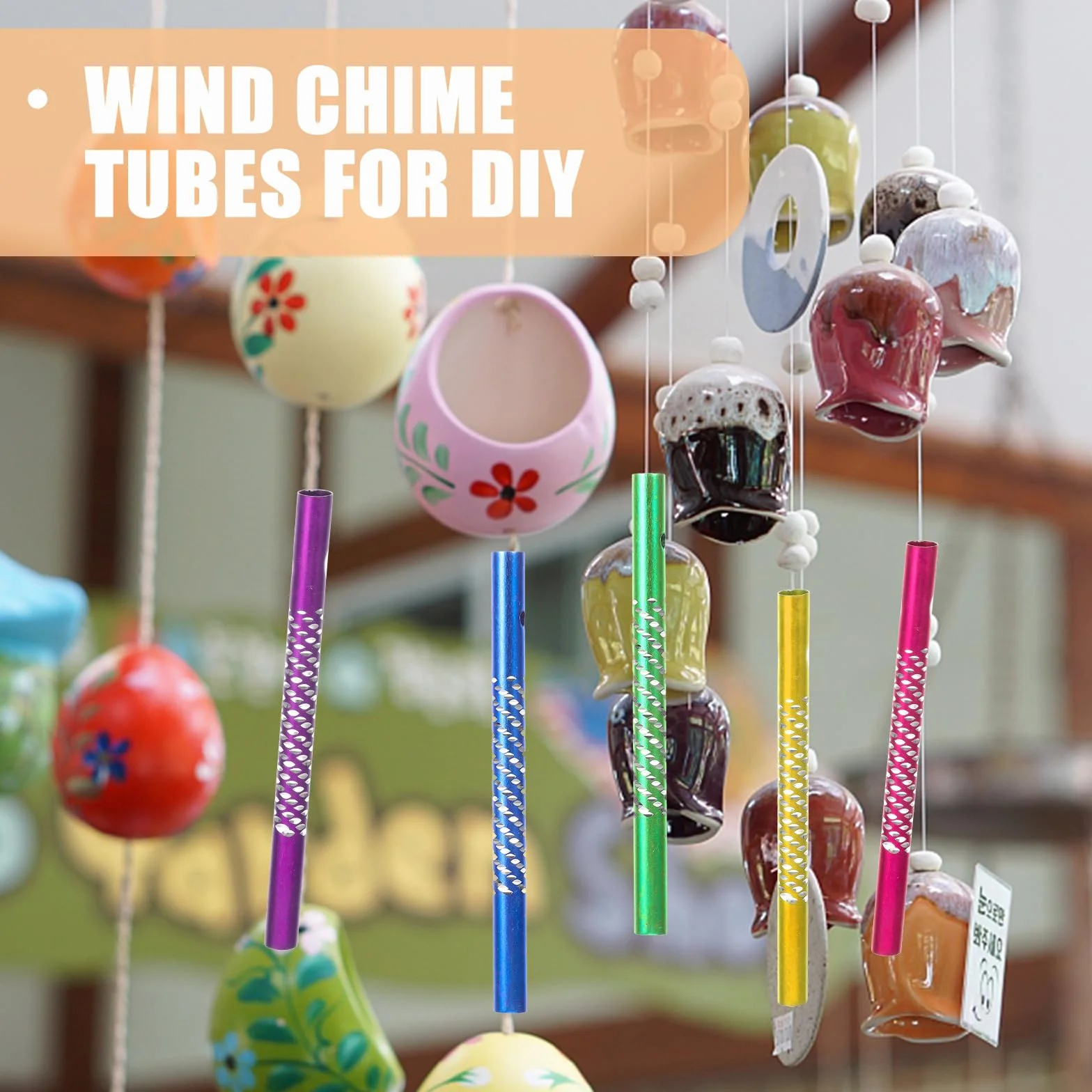 50 Pcs Campanas De Viento Campanillas De Viento Tubos Vacíos Tubo De Carillón De Viento Suministros De Carillón De Viento De Bricolaje Metal Aluminio Niño Materiales Hechos a Mano