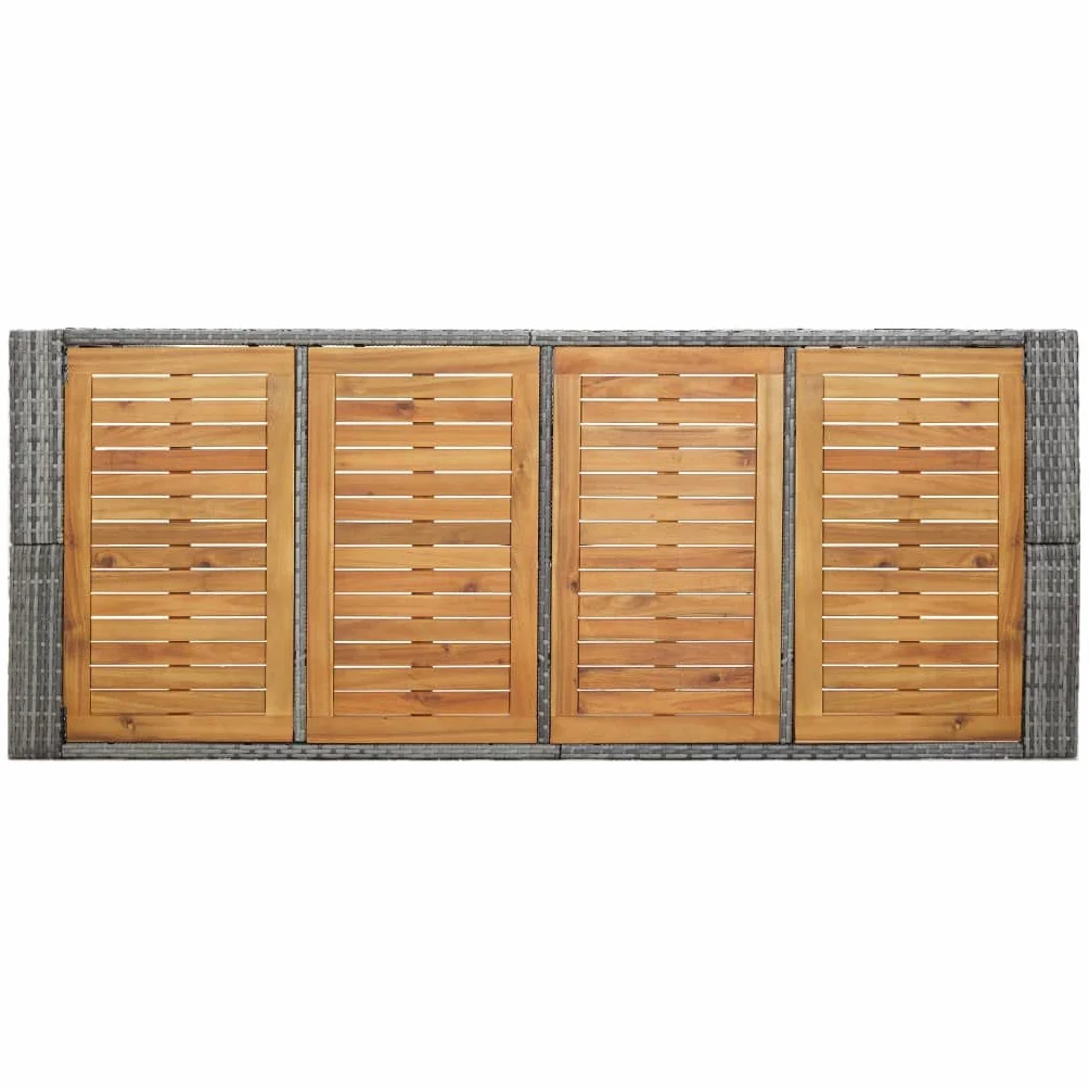 vidaXL Muebles de Bar Jardín 9 Piezas Patio Conjunto Casa Exterior Comedor Aire Libre Asientos Balcón Ratán Sintético Gris Madera Acacia