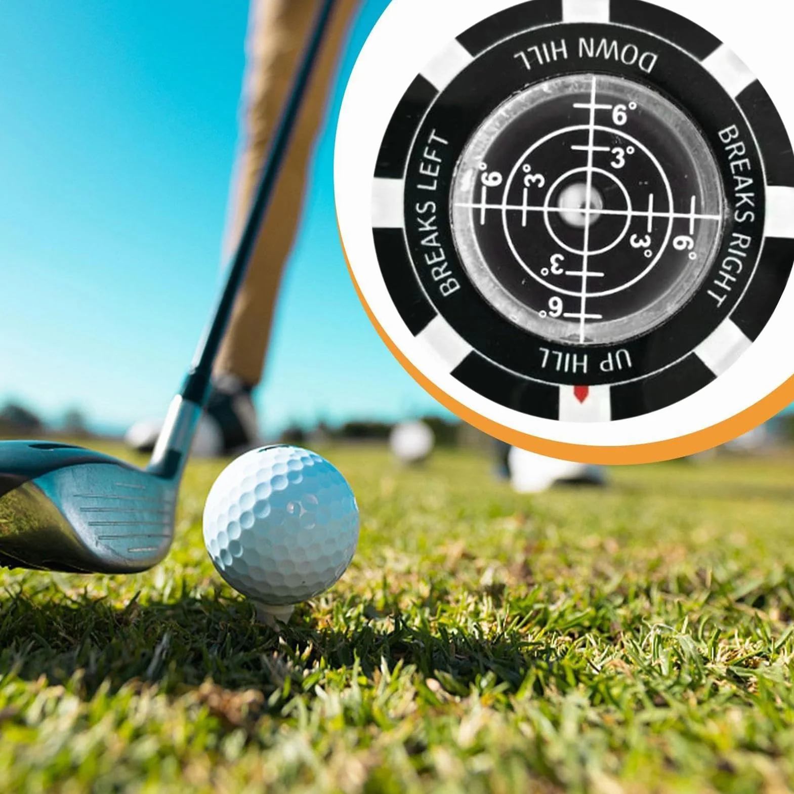 Green Reader Double Sided Level Golf Reading Aid Training Accessory for Golfers