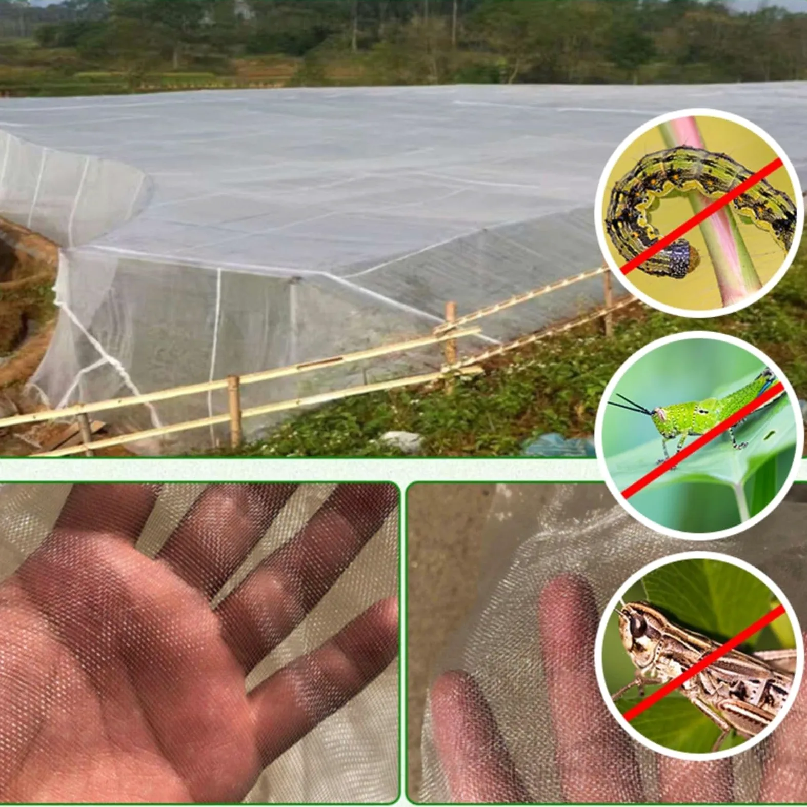 Red de jardín antigranizo resistente a los rayos UV, 4 x 10 m, color blanco, protección de malla ligera para plantas, barrera resistente a los rayos UV, resistente a la intemperie