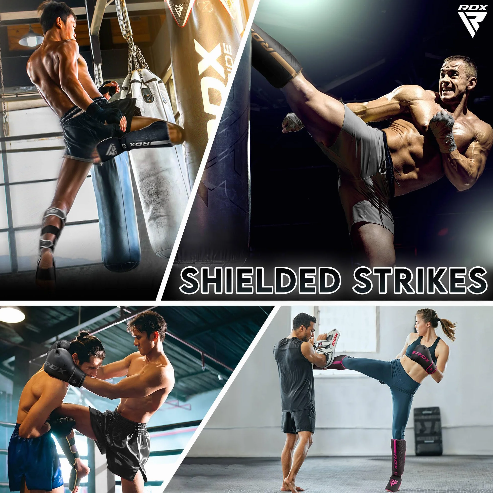 RDX Espinilleras Kick Boxing Muay Thai MMA Protección Cuero Maya Hide Entrenamiento Boxeo Sparring