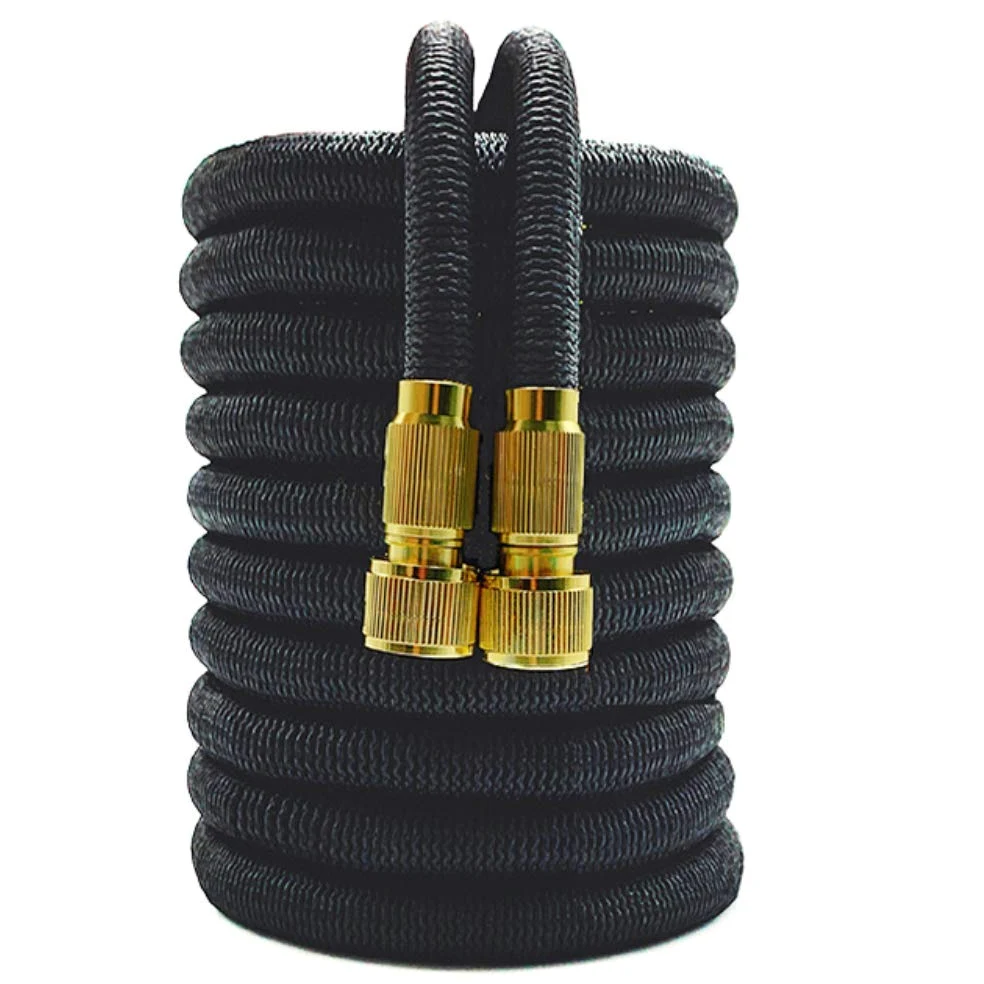 Manguera De Jardín De Látex Doble Manguera Flexible Extensible Riego por Goteo Lavado De Automóviles A Alta Presión Mangueras De Riego Mágicas Tubo Juego De Jardinería 45m Negro