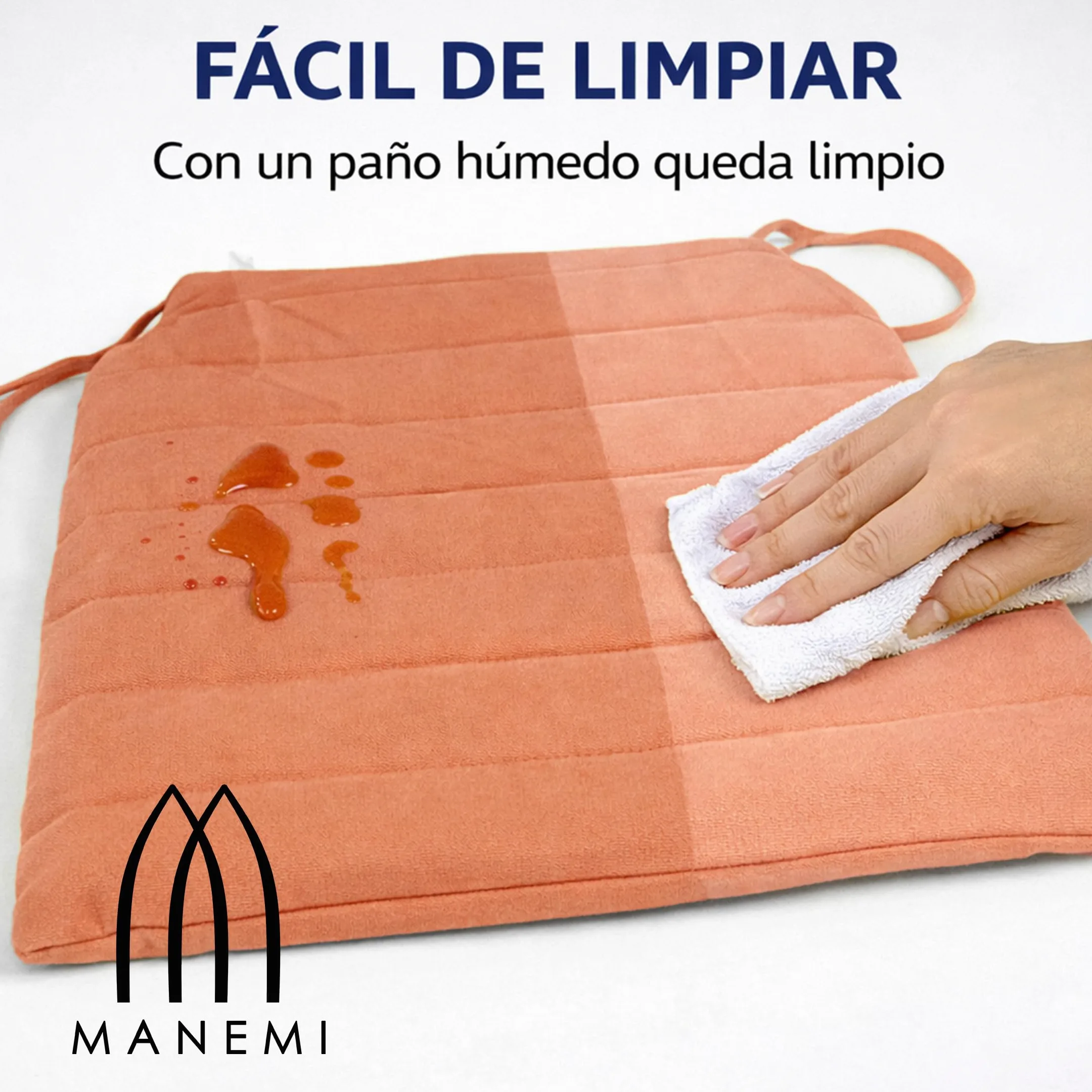 Cojín para silla 42x40x4 cm Repelente al agua Funda con cremallera desmontable Cintas de sujeción Interior y exterior Pack 6