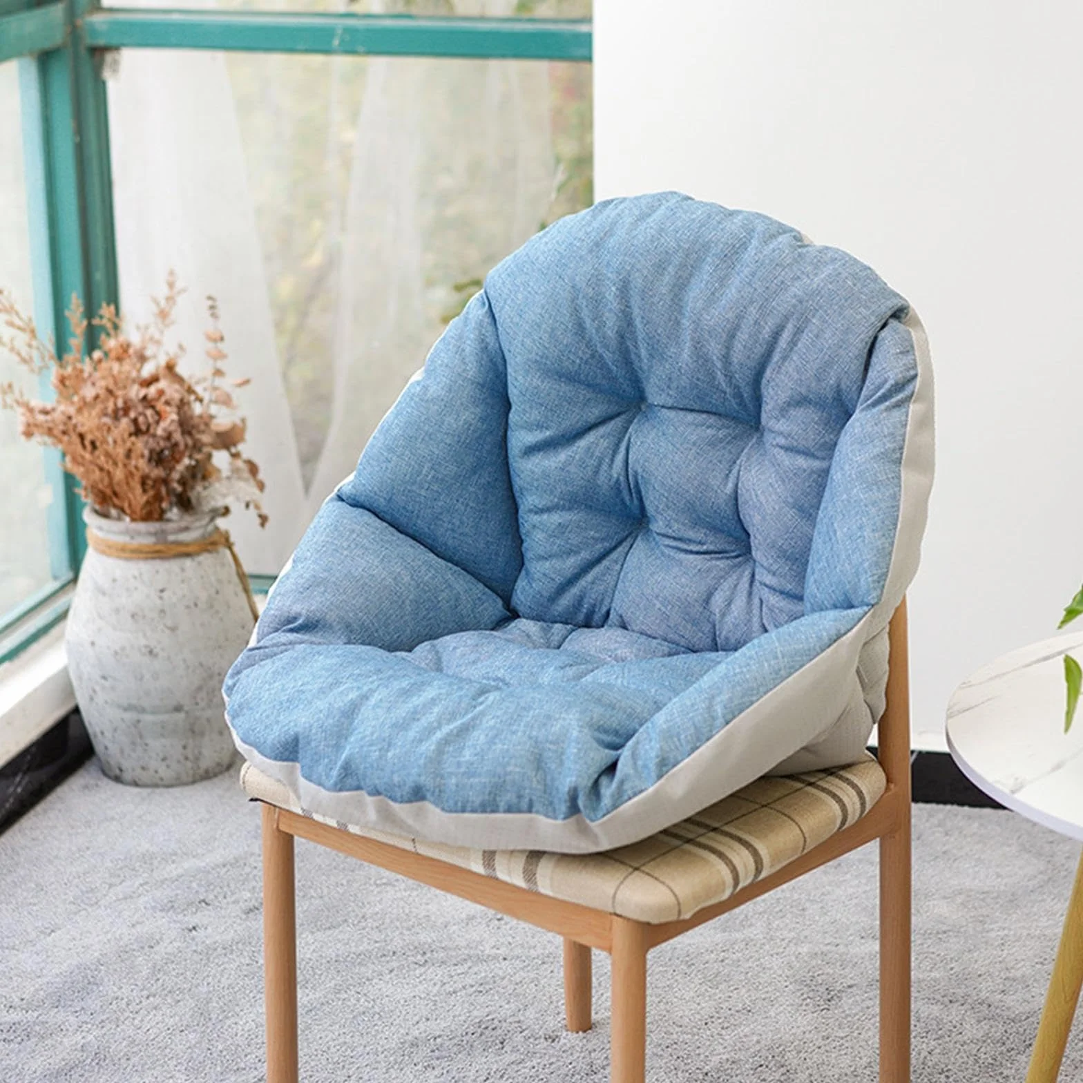 Colcolo Cojín de Respaldo para Silla de Columpio, Multifuncional, Cojín para Sillón, Cesta Colgante, Jardín y Porche, Azul