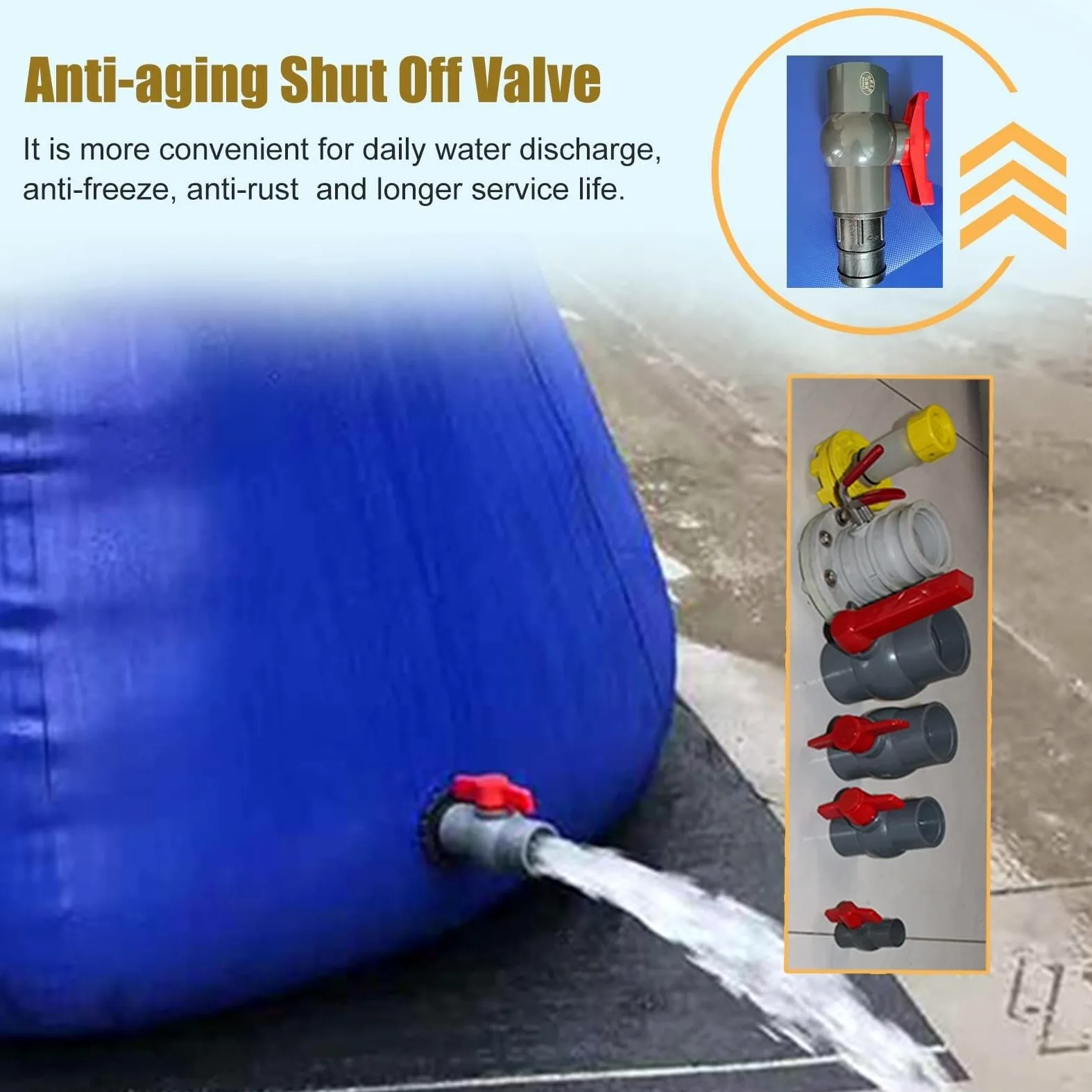 Bolsa de almacenamiento de agua de emergencia, bolsa de transferencia de agua plegable de gran capacidad con grifo, sistema de recogida de agua de lluvia, depósito de agua al aire libre