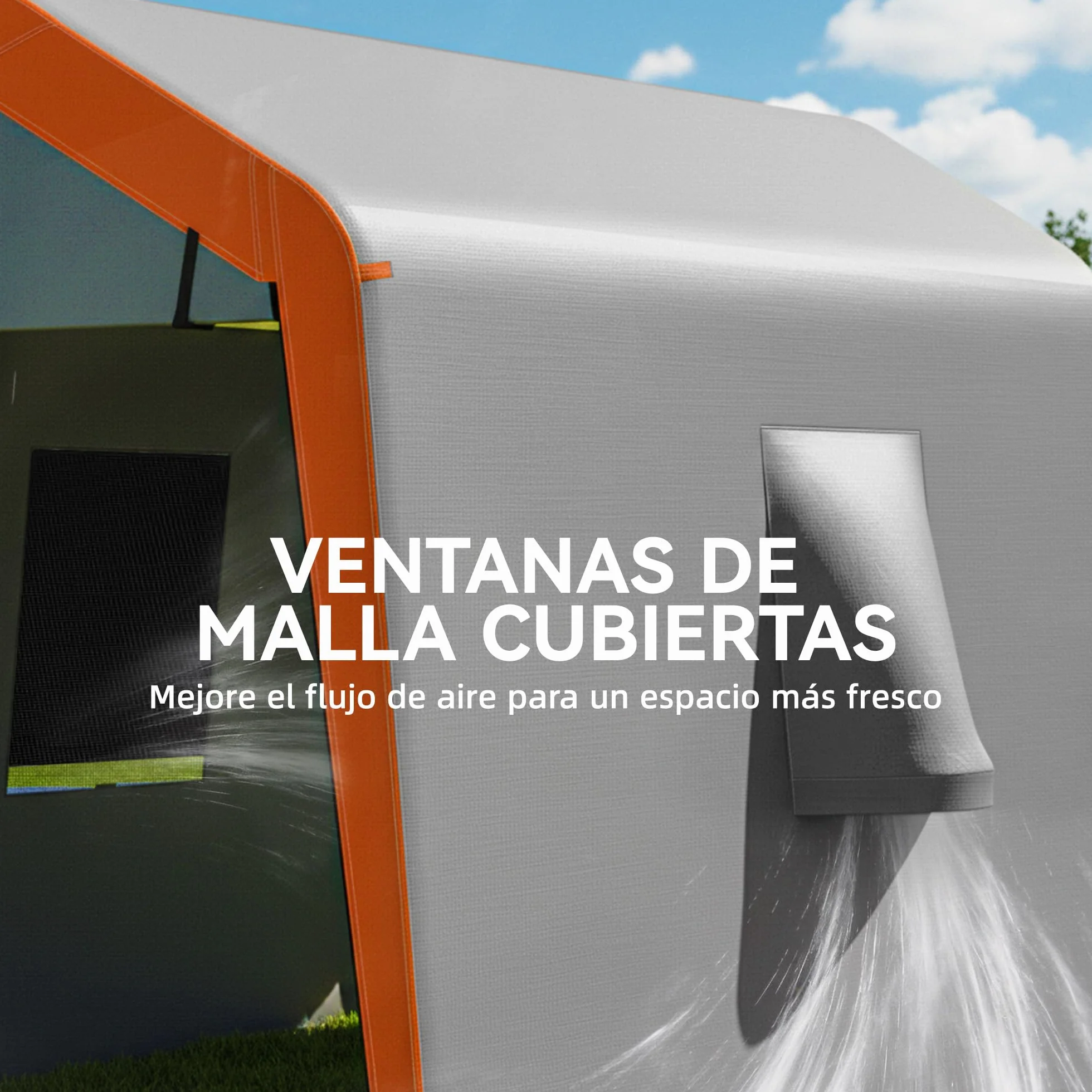 Outsunny Carpa Garaje Portátil 2,4x1,8 m, Garaje Exterior para Coche Impermeable con Puerta Enrollable con Cremallera, Ventanas, Estructura de Metal Galvanizado, UPF30+, Gris Claro