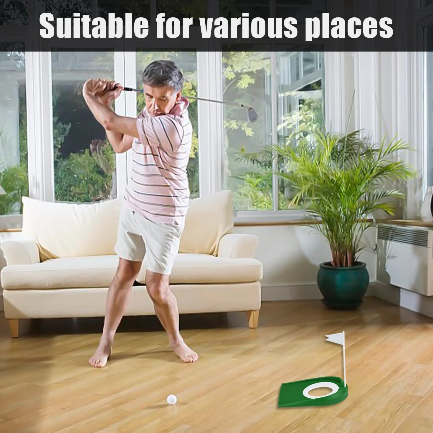Máquina de Putting de Golf con Copa y Bandera