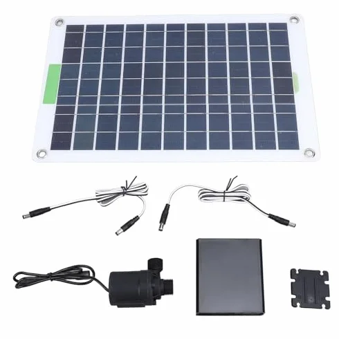 KIT de Bomba de Agua Solar de 100 W, Bomba de Fuente de Agua con Energía Solar, con Caja de Almacenamiento de Energía, para Estanques de Baño de Pájaros, Estanque de Peces de