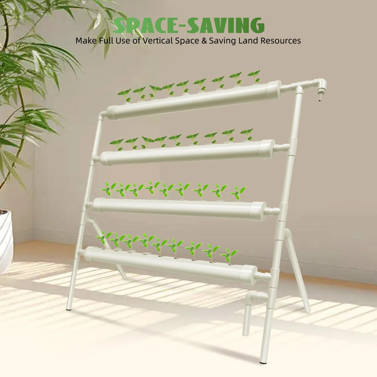 Sistema hidropónico hidropónico para cultivo de plantas sin tierra, 36 plazas, 4 capas, plantas, verduras, hidroponía para casa, balcón, jardín, balcón (capa individual 36 agujeros)
