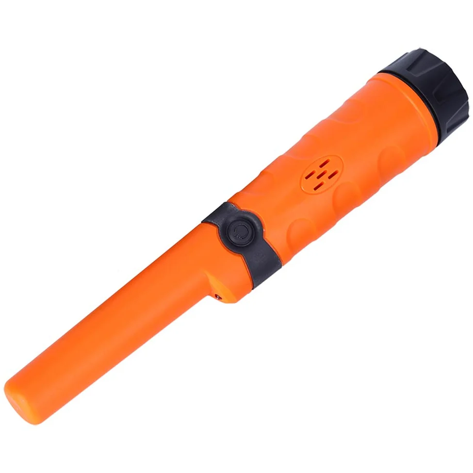 Gonetre Detector de Metales de Mano, Puntero Impermeable con Linterna LED para Detección en Exteriores (Naranja)