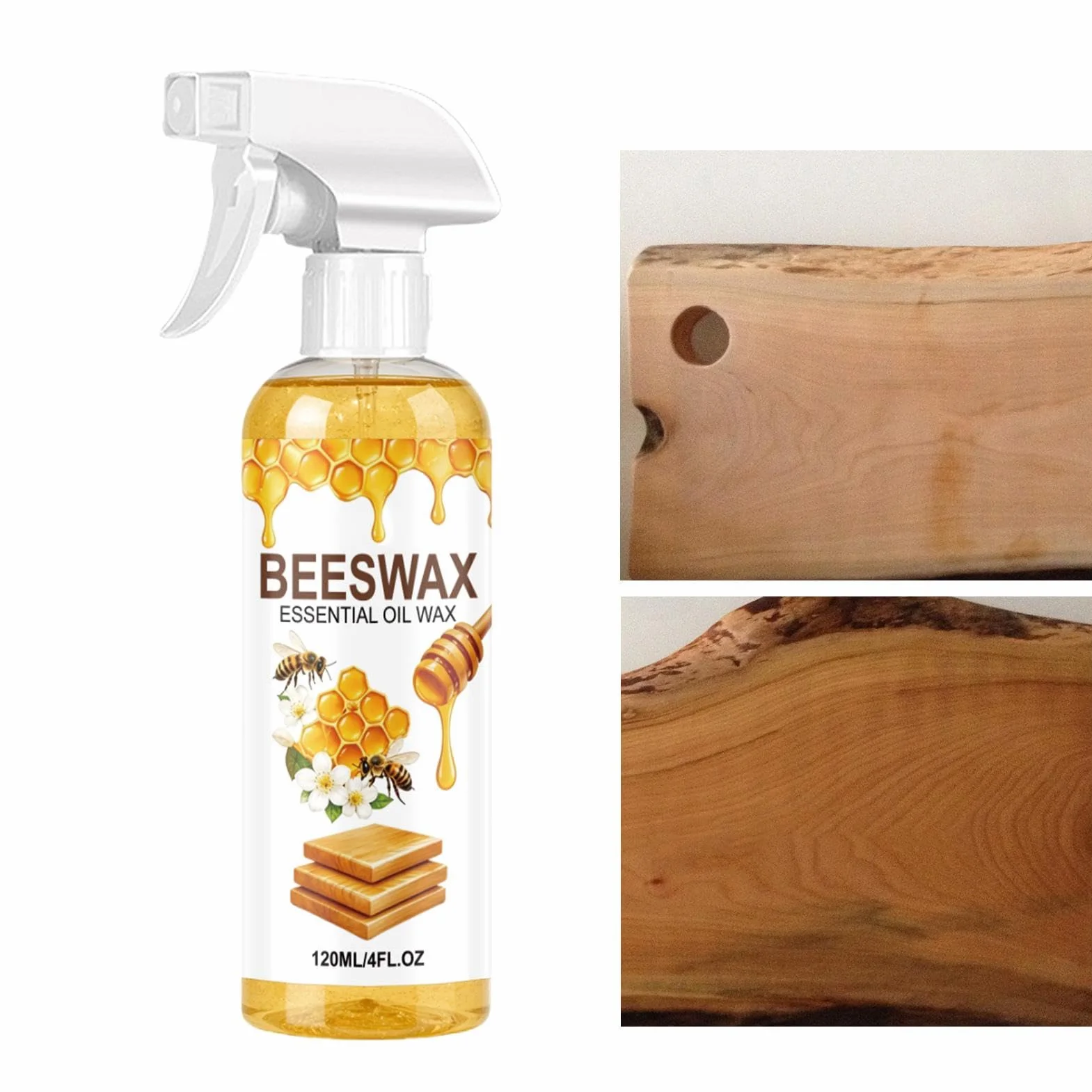Limpiador de madera - reparadora 120 ml, potenciador de brillo | Líquido orgánico, versátil pulido de mantenimiento de madera para renovación del hogar, tablero de apartamento interior, mesa de