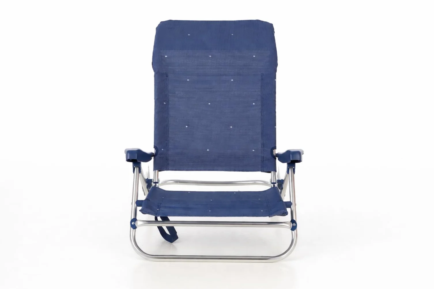 Creaciones Llopis Silla de Playa, Piscina, Camping o Jardín Plegable y Reclinable Diferentes Tamaños Aluminio Brillo 5 Posiciones (Silla Baja)