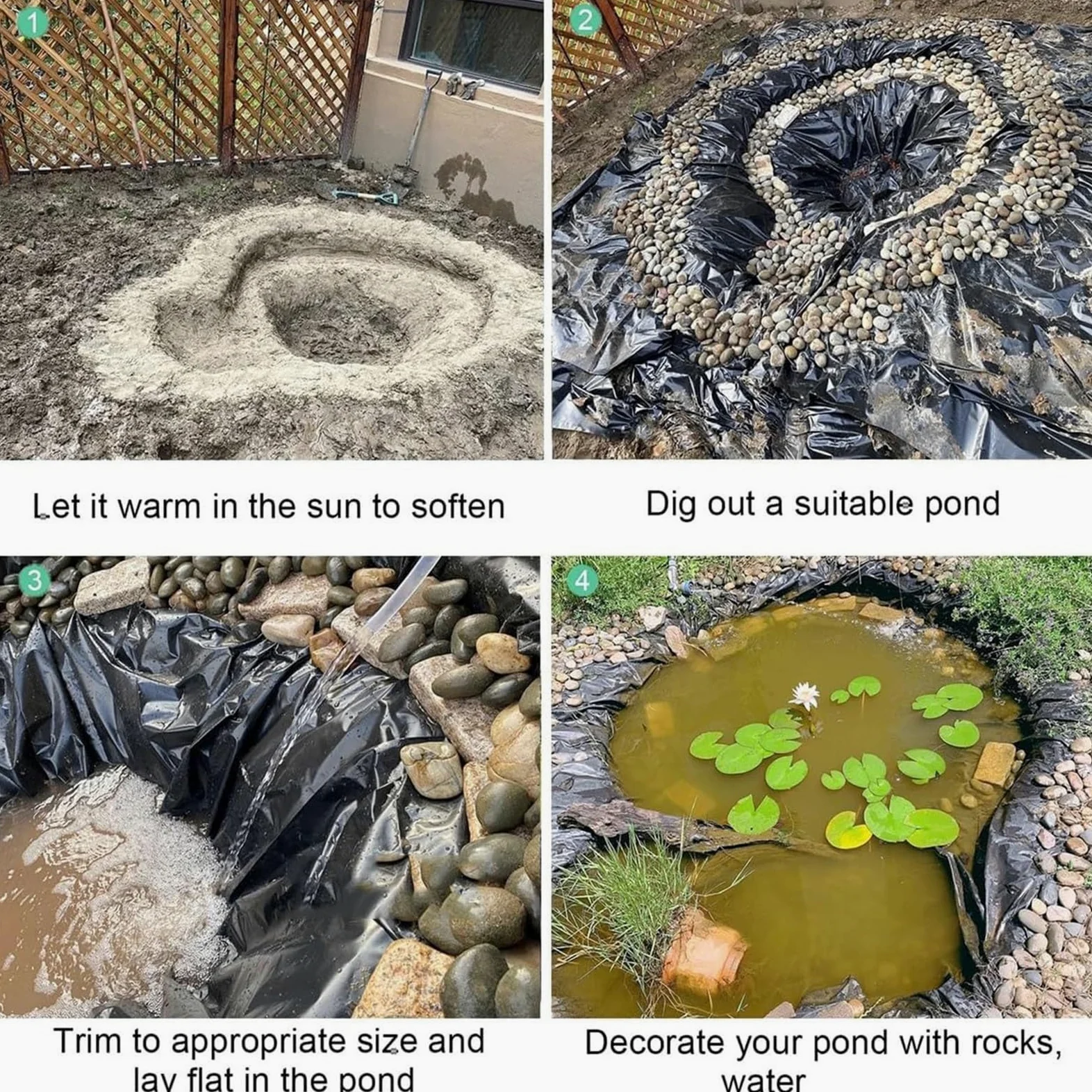 Memb UV-Resint de 5 mm para Po, fuentes y cascadas, fácil de cortar e insertar, 6 x 4 m, perfecto para agua al aire libre