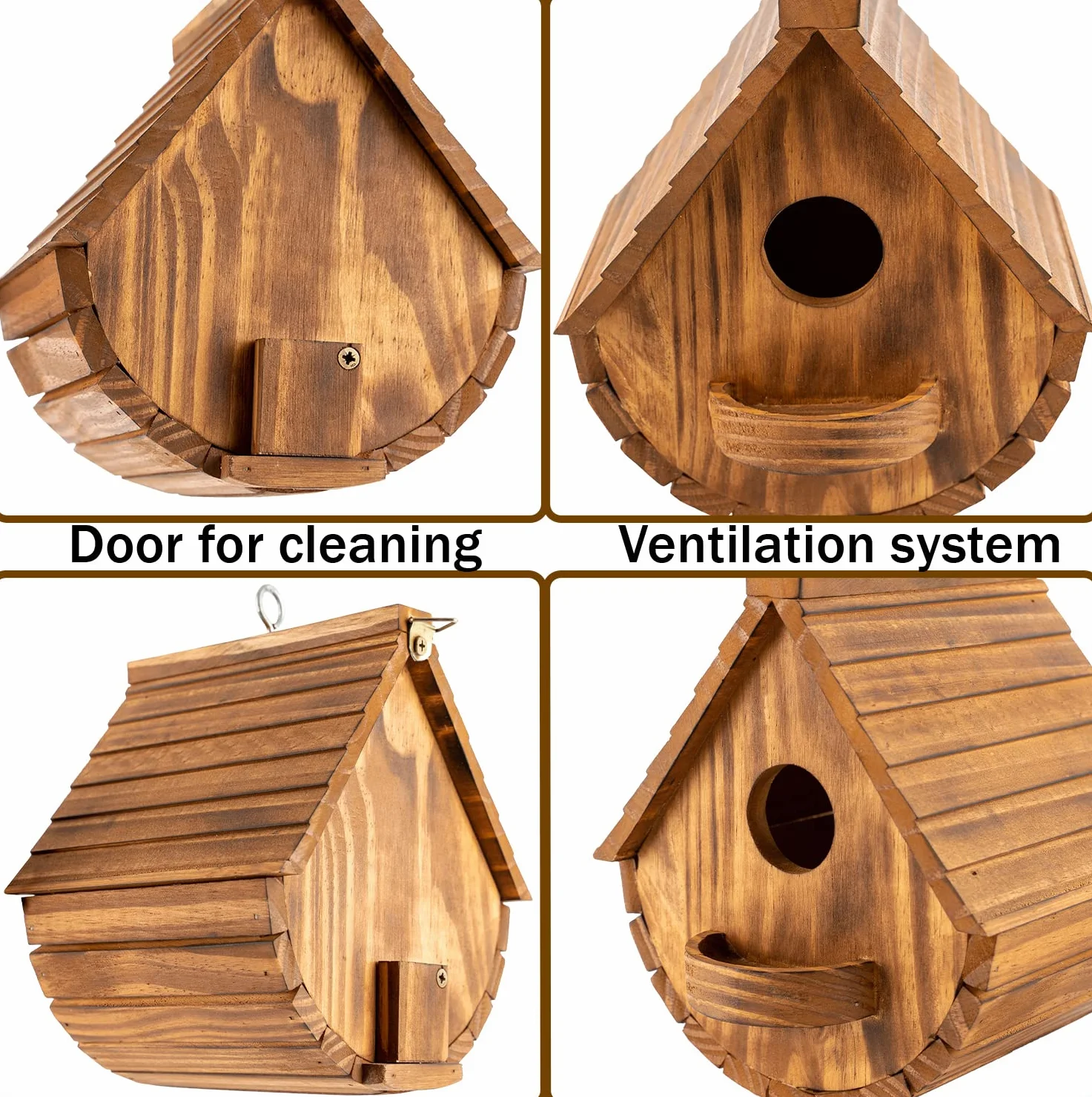 MIXUMON Casas de pájaros para exteriores, 3 agujeros para exteriores, para 3 familias de pájaros, pinzón de azulejo cardenales, casa de pájaros colgante para jardín (juego 1)