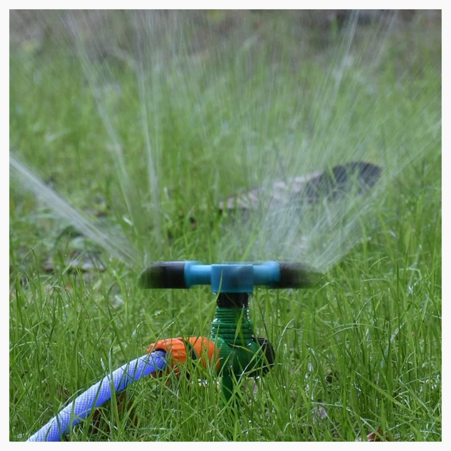 Sistema de riego por aspersión de césped de jardín Aspersor de riego de riego de césped de 3 Brazos, Aspersor Giratorio Ajustable, Adecuado for 1/2 (3I4 Hose)