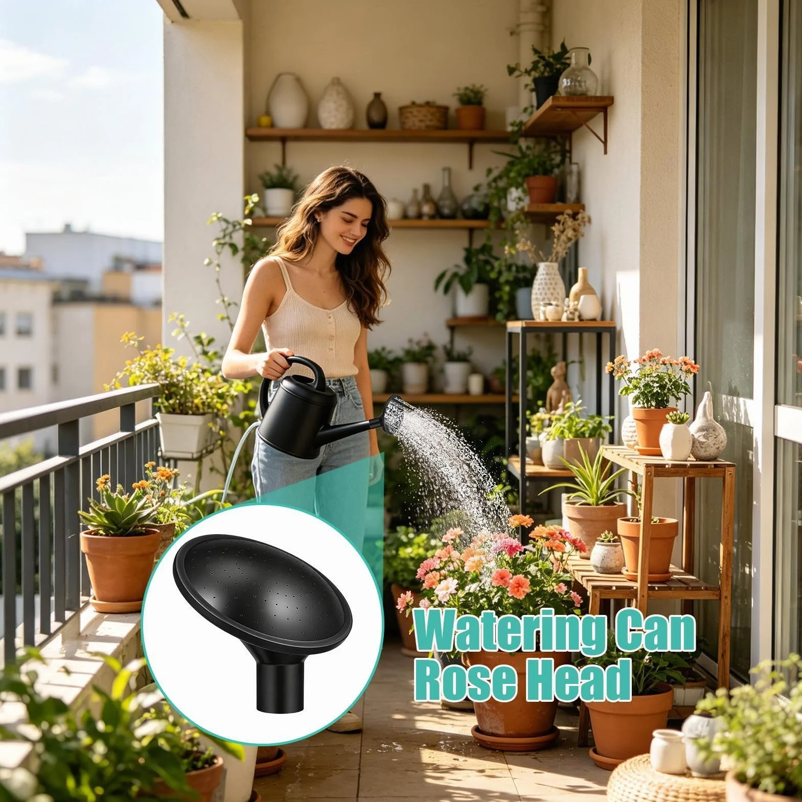 Cabezal Regaderas Tipo Roseta, Repuesto Cabezal Watering Can Antiderrame, Cabezals Watering Can Tipo Roseta Reemplazable, Boquilla Rociadora Multifuncional Regaderas, para Herramientas Jardinería