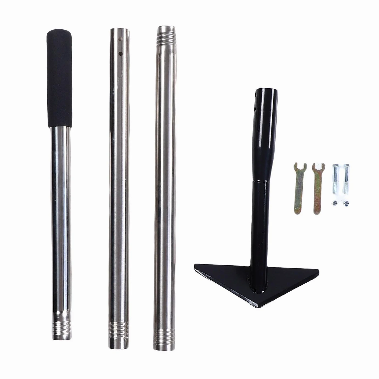 Azada de Jardín Triangular, Azada de Malas Hierbas Resistente con Largo Ajustable de 145 Cm con Diseño Desmontable para Desmalezar el Cultivo del Suelo