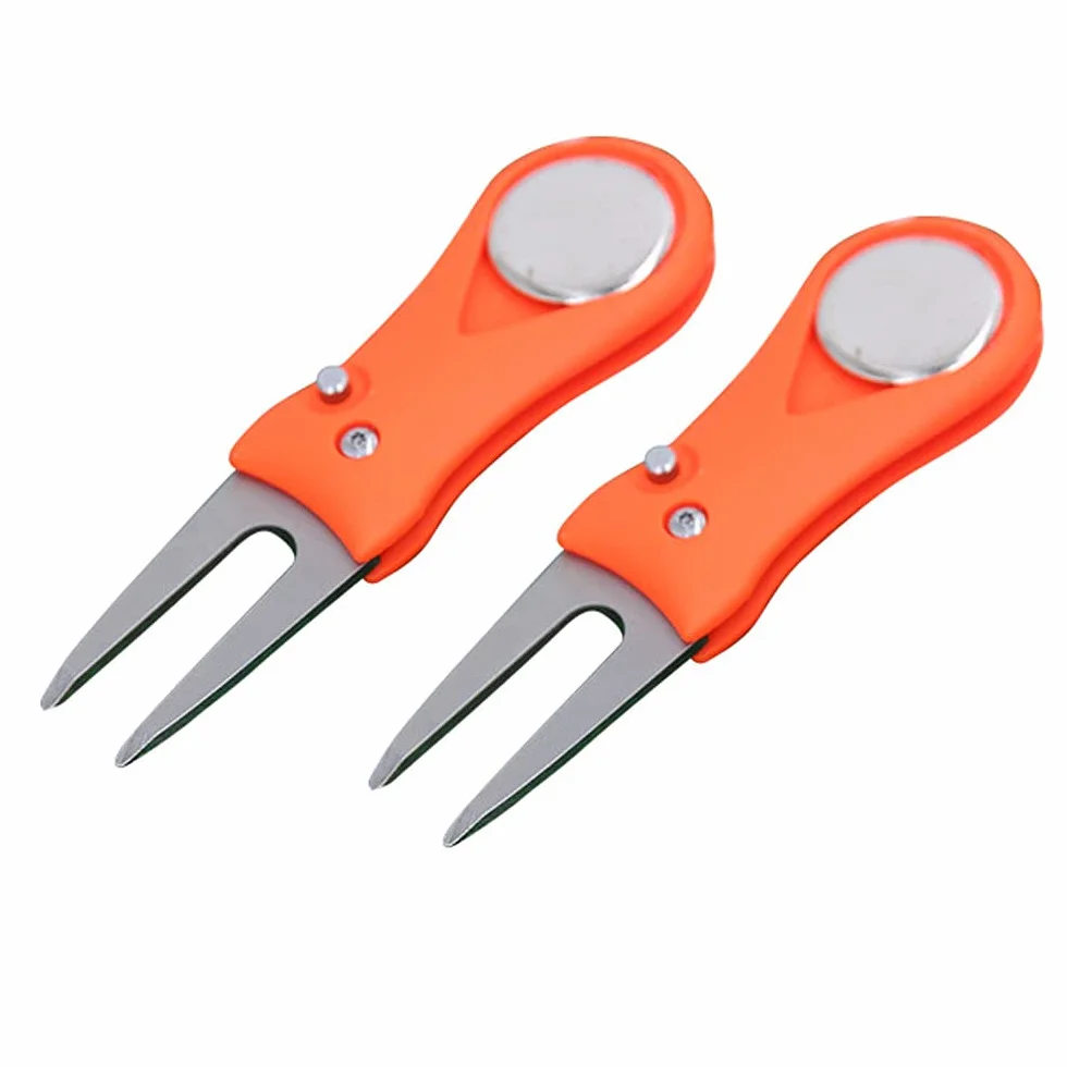 Herramientas de reparación de Divot de golf de acero inoxidable con bola magnética plegable