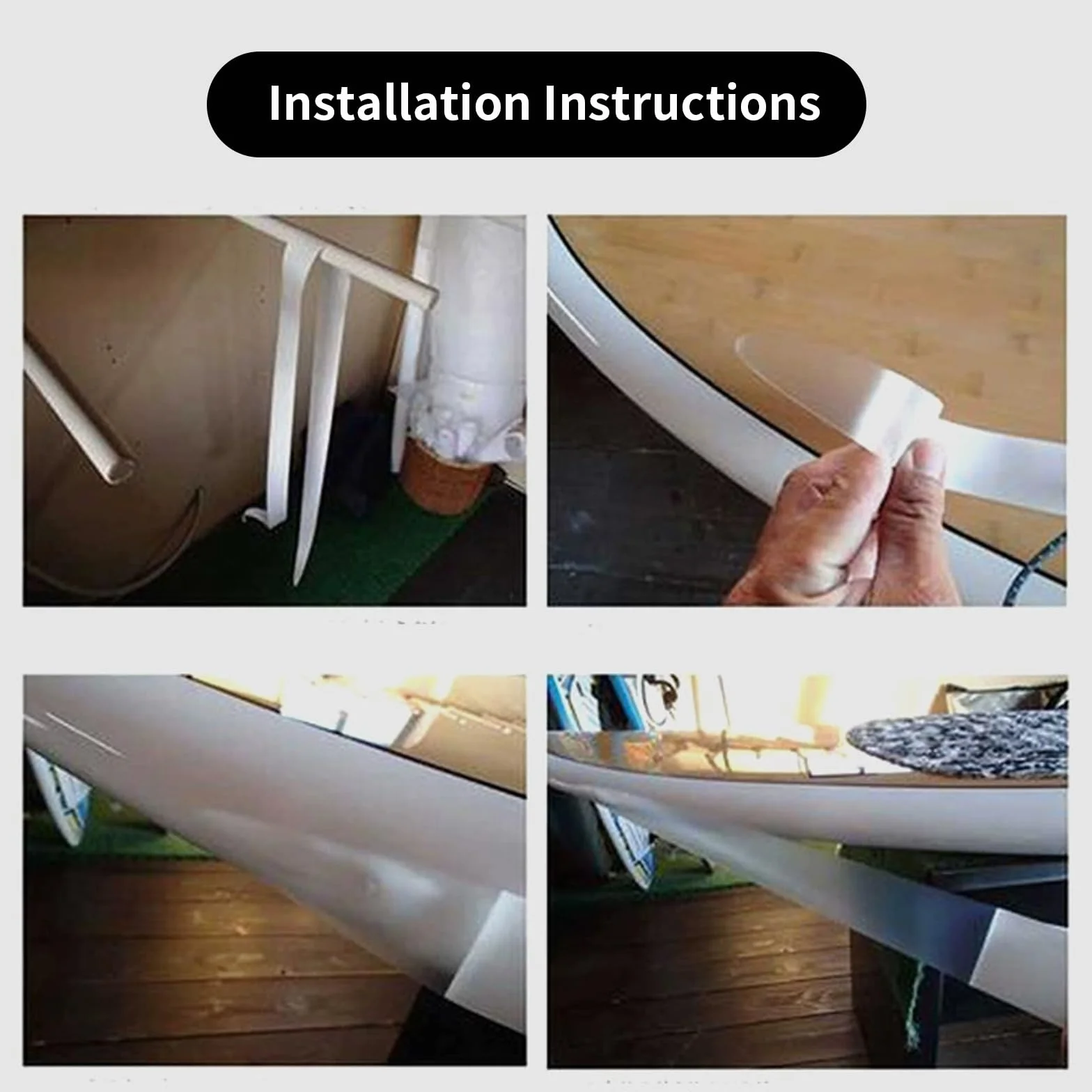 BORDSTRACT 2 PCS PVC Paddle Board Rail Tape 3.5" x81.9" Stand Up Paddle Board Rail Savers Surfboard Edge Protection Tape Transparent Honey Comb Design