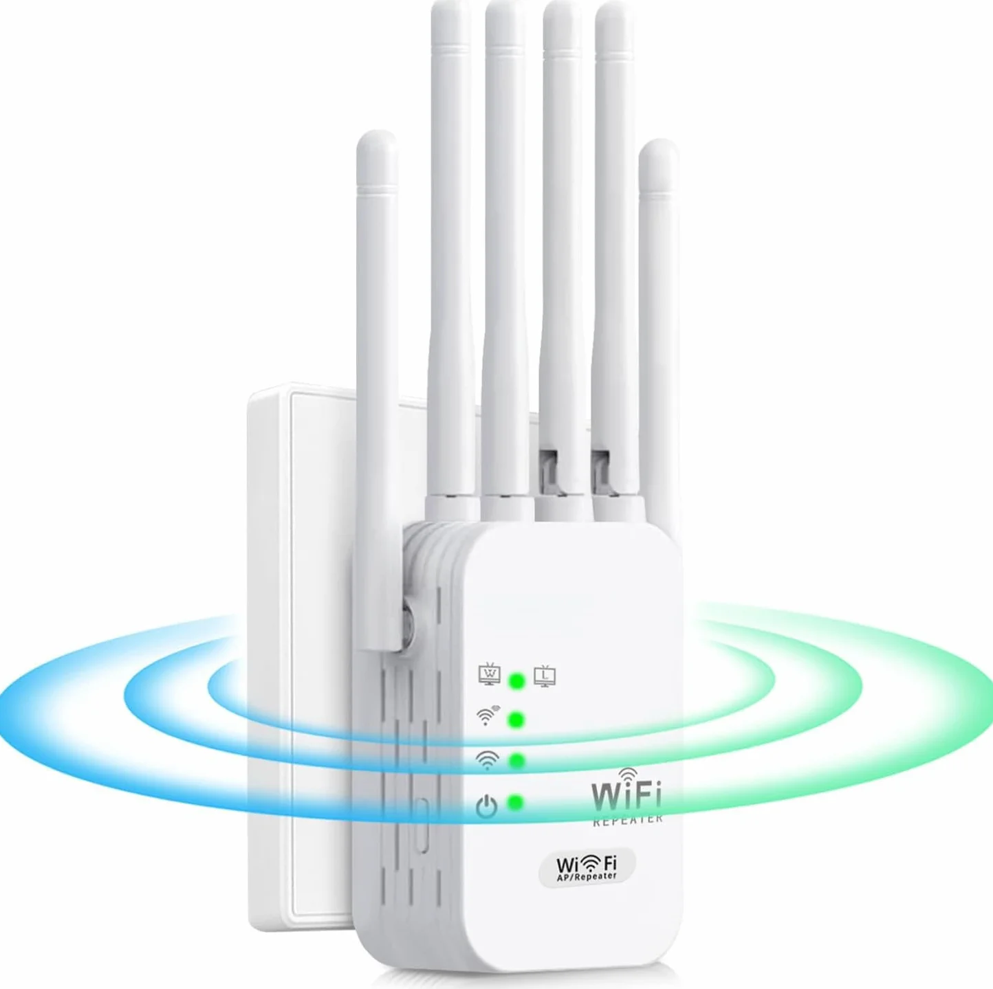 Repetidor WiFi 1200Mbps 2.4GHz Extensor Señal 6 Antenas Puerto Ethernet
