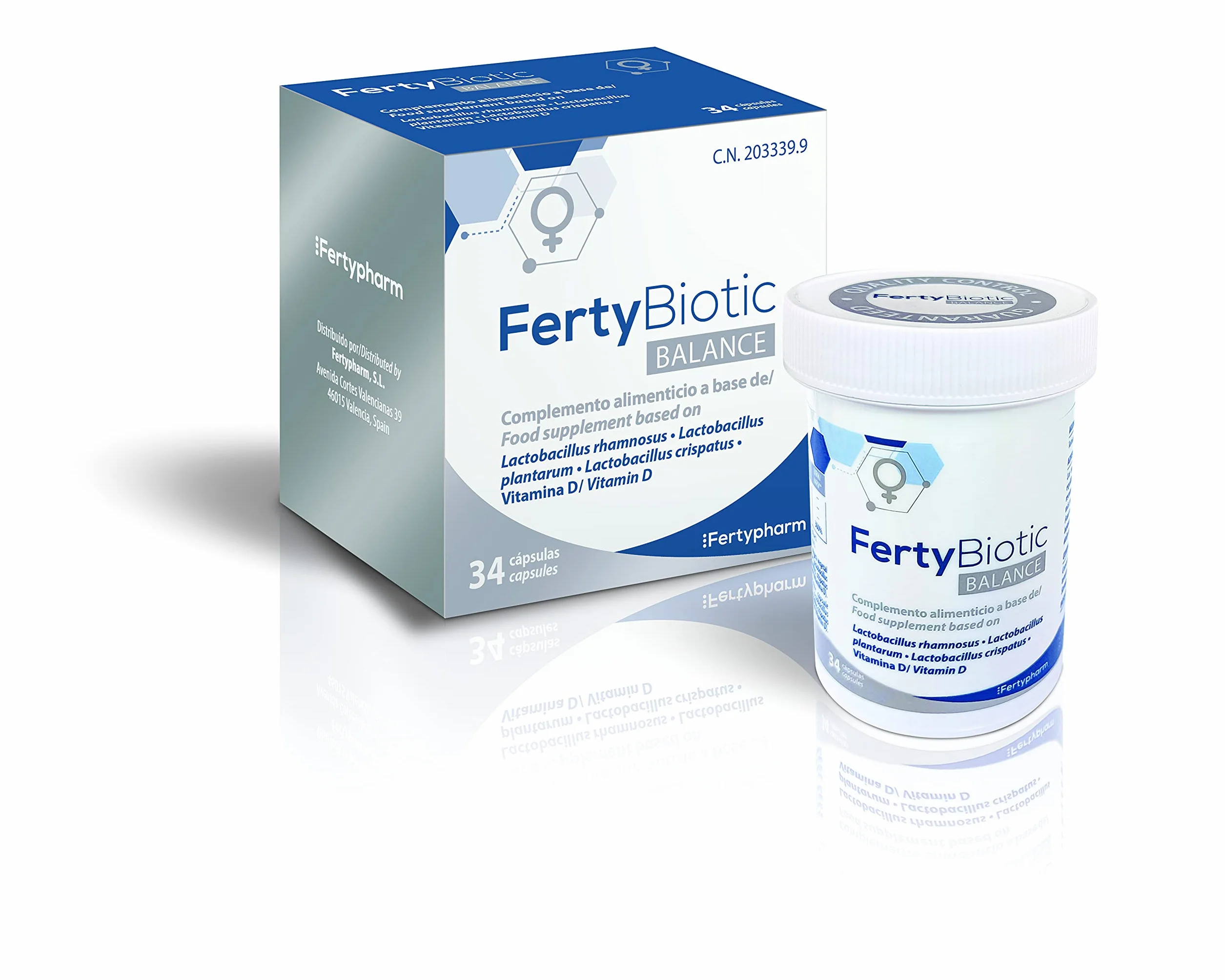 FERTYBIOTIC BALANCE | Complemento alimenticio | Probióticos y Vitamina D | Contiene 34 cápsulas