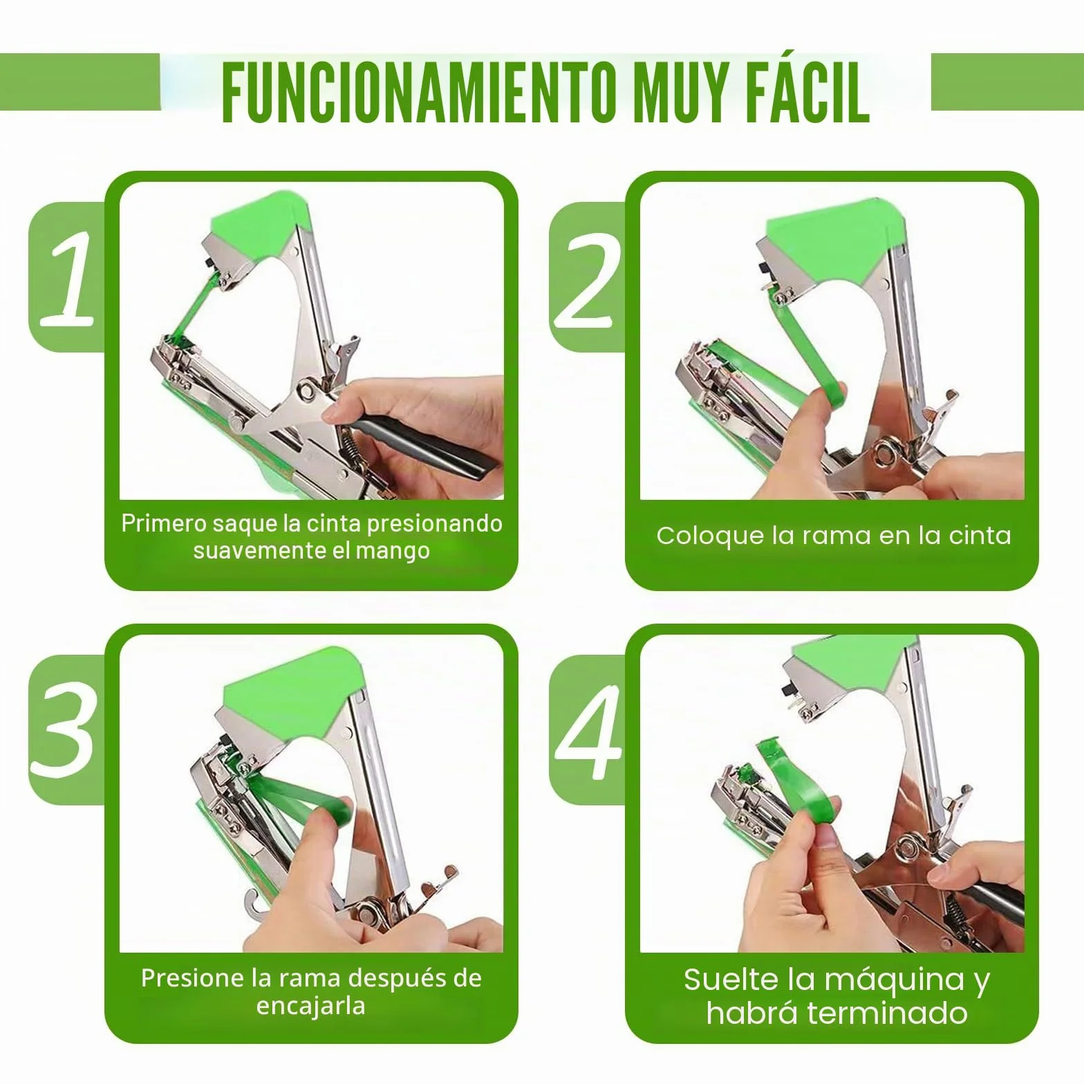 Maquina para Atar Plantas, Herramienta de Cinta de Jardín para Atar Ramas de Plantas Atadora De Tomates Atadora Agricola Herramientas huerto a Mano para Viñedo Pepino UVA Fruta Flores Vegetales