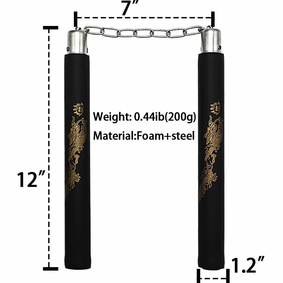 Nunchakus de Espuma Entrenamiento Artes Marciales para Niños Adultos Principiantes 2Pack