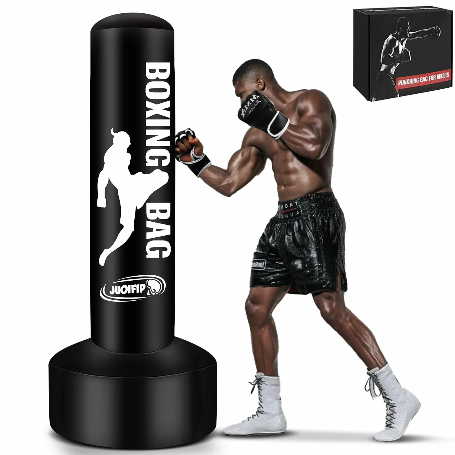 YORWHIN 180cm Saco de Boxeo Pesado Adultos, Inflable Freestanding Bolsa Kickboxing MMA Muay Thai Entrenamiento