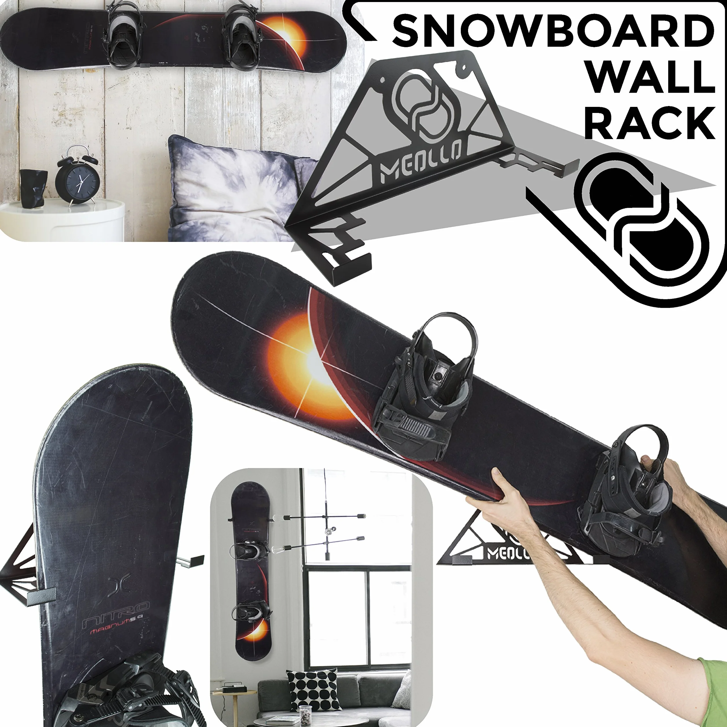 Soporte de Pared para Snowboard de Acero