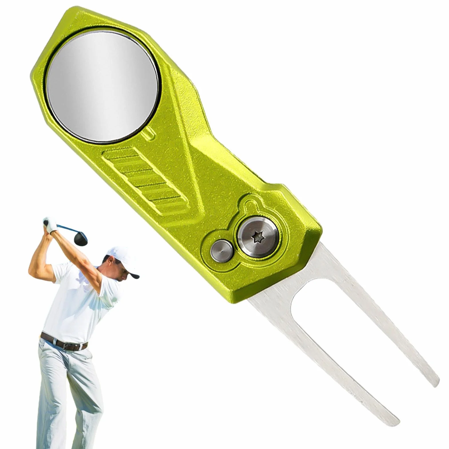 Teksome Herramienta de reparación de divots plegable para golf