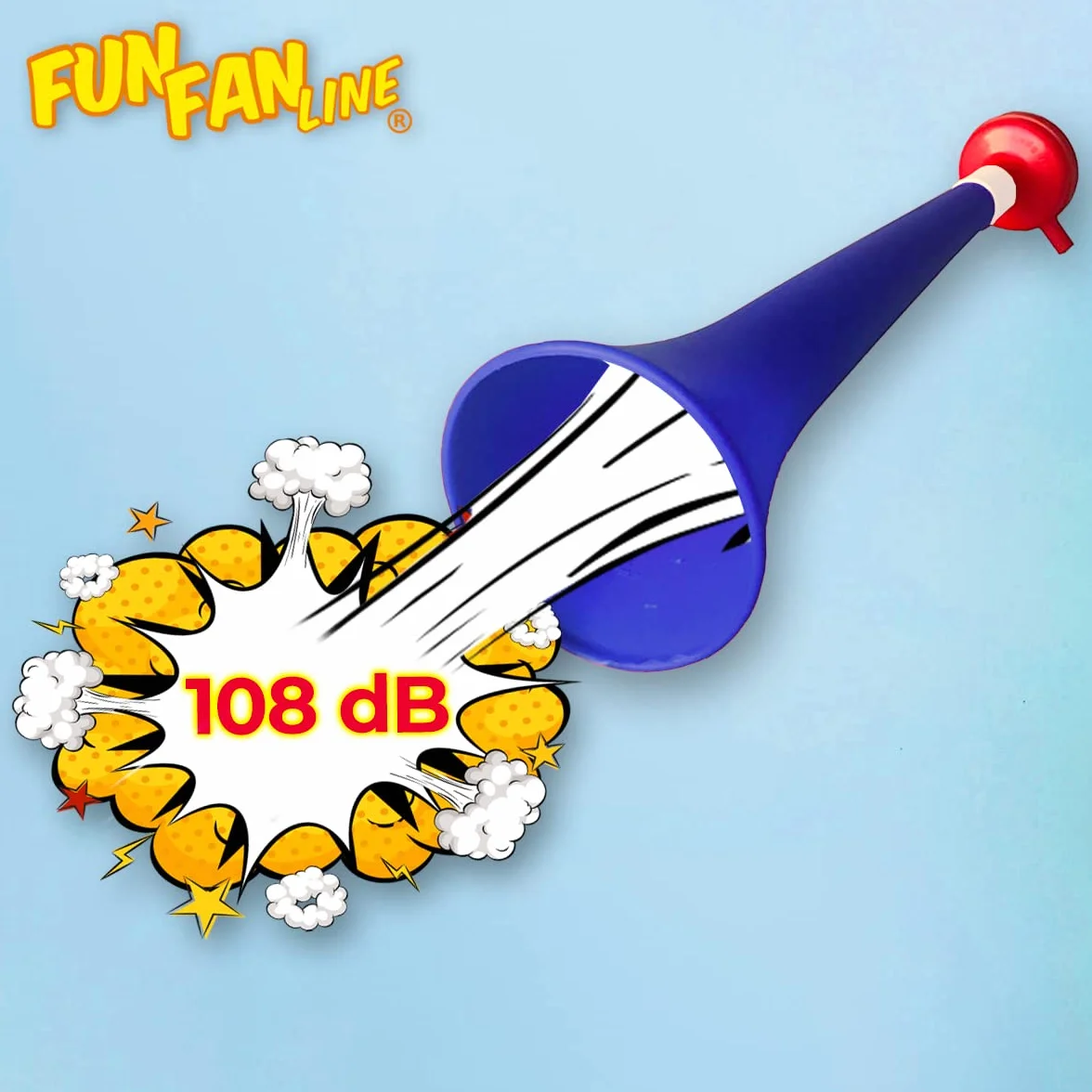 Pack 3 Vuvuzelas de Plástico Resistente 120 DB para Fútbol y Eventos Deportivos