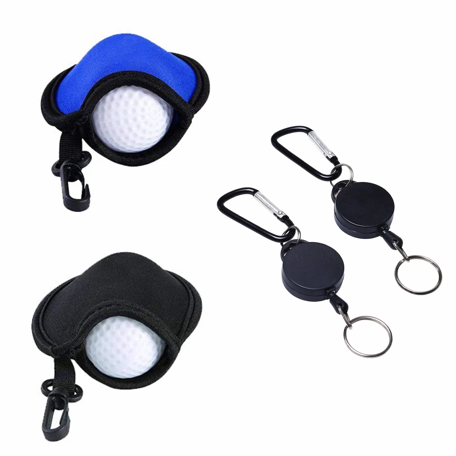 Bolsas de limpieza de golf azul negro con hebillas negras bolsillo para juntas accesorios