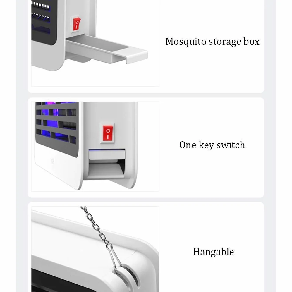 Trampa para Mosquitos Exterminador de Insectos Lámpara para Mosquitos Mata Insectos eléctrico para Interiores Mata Mosquitos, Insectos, Moscas y Otras plagas Mata Mosquitos eléctrico Lámpara LED para
