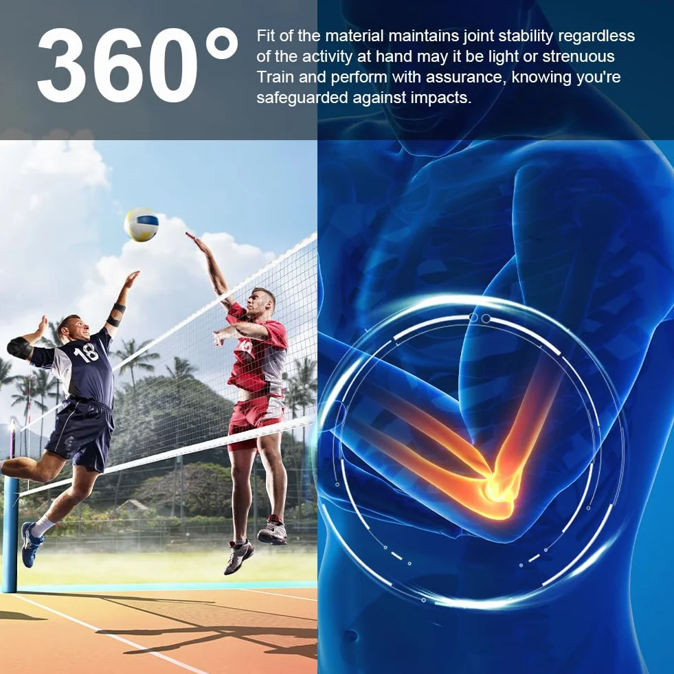 Flintronic 1 Par Coderas Deportivas Esponja Respirable Elástico para MMA, Ciclismo, Baloncesto