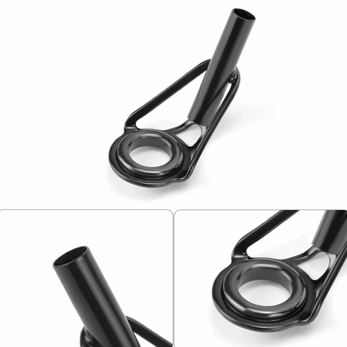 QWORK® 40 Piezas Anillos de Punta de Caña de Pescar 8 Tamaños Cerámica Acero Inoxidable